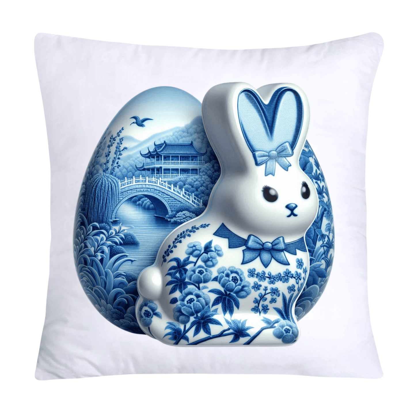 Blue Willow Easter Bunny/Peeps 18x18 Pillow Covers-1544