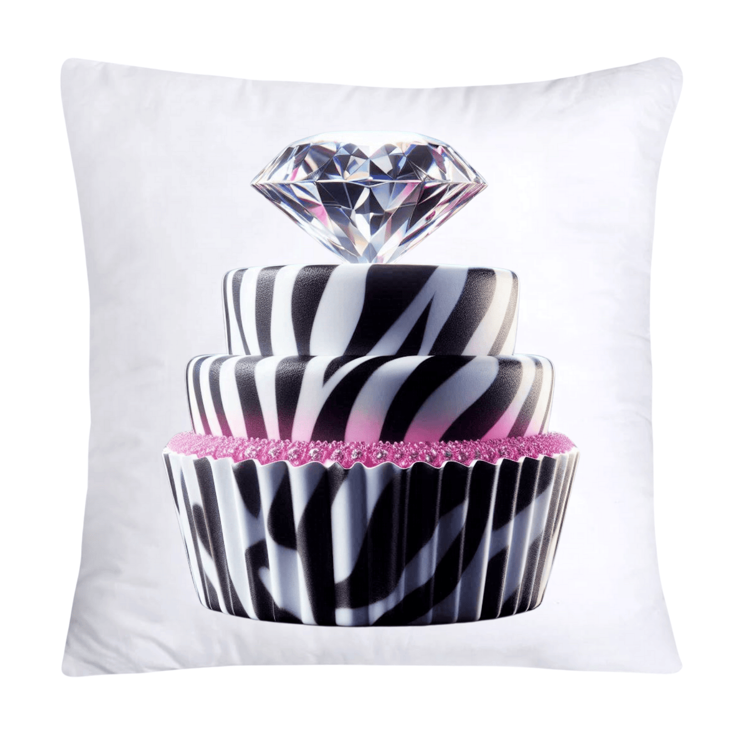 Wild Animal Print Zebra Cupcake Throw Pillow Covers 18x18-375