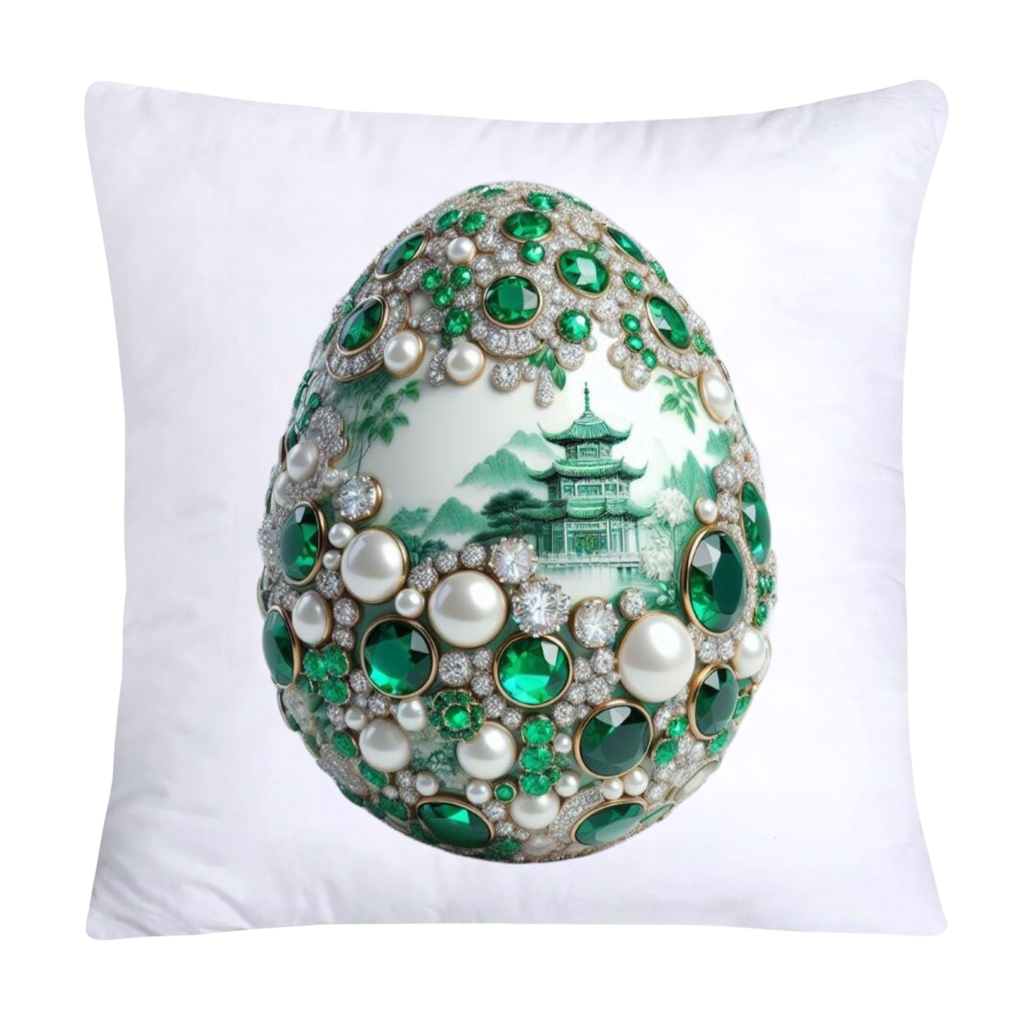 Green Willow Classic Egg 18x18 Pillow Covers-3104