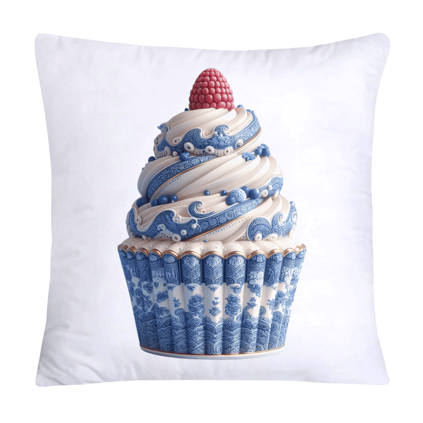 Blue Willow Chinoiserie Cupcake Throw Pillow Covers 18X18-580