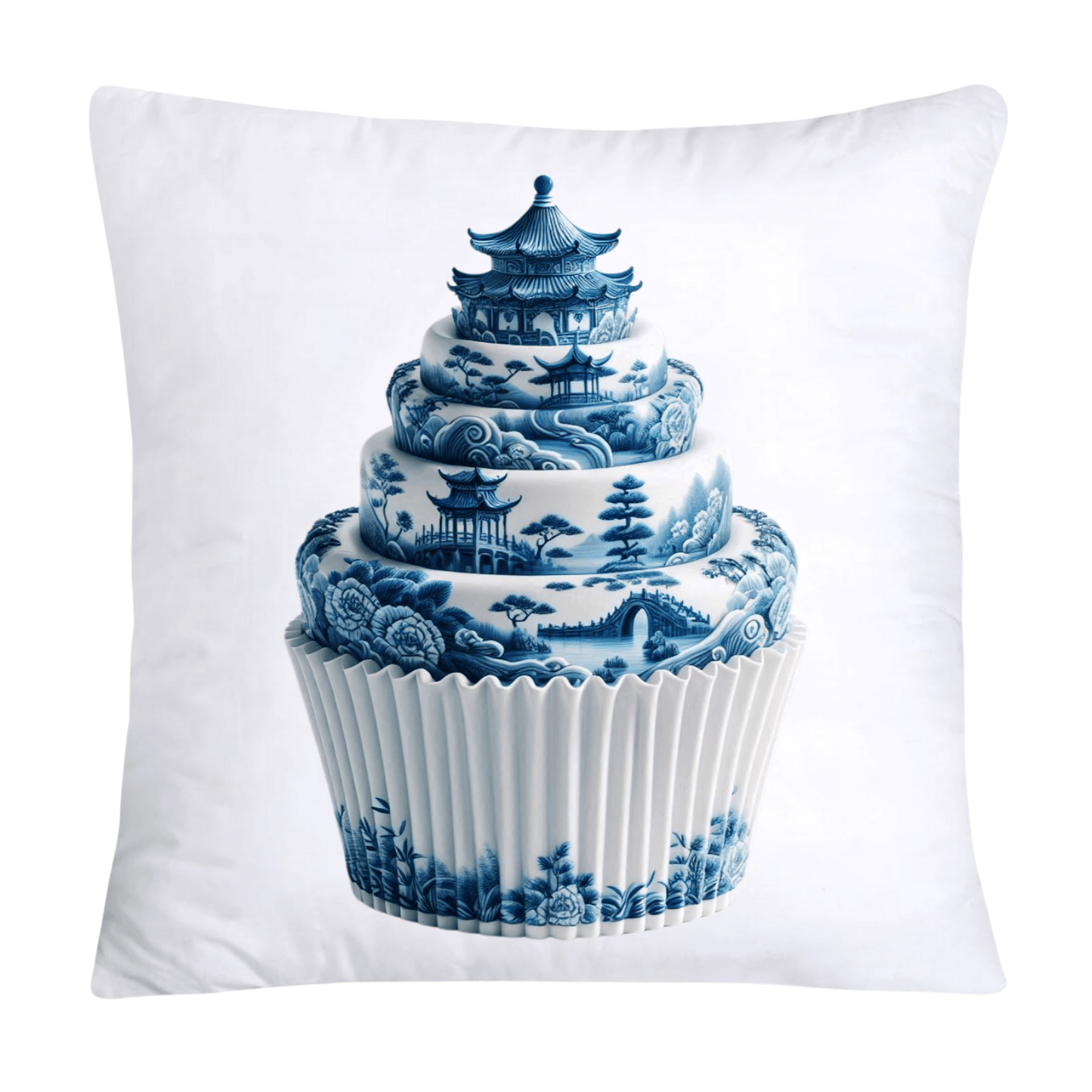 Blue Willow 18x18 Chinoiserie Cupcake Throw Pillow Covers-1538
