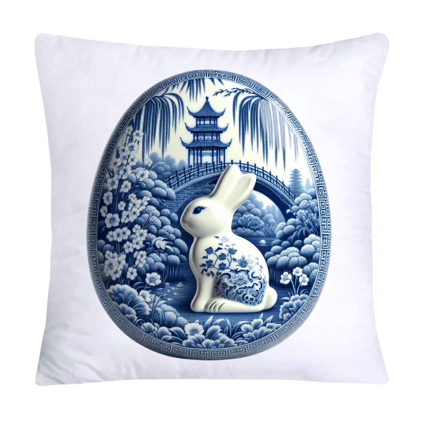 Blue Willow Easter Bunny/Peeps 18x18 Pillow Covers-442