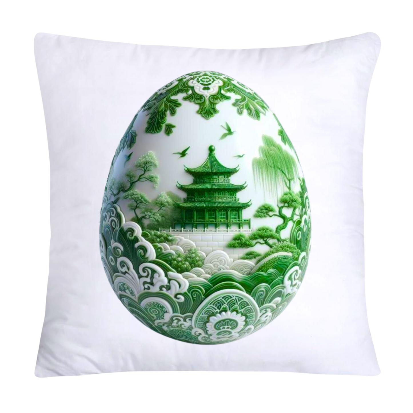 Green Willow Classic Egg 18x18 Pillow Covers-3152