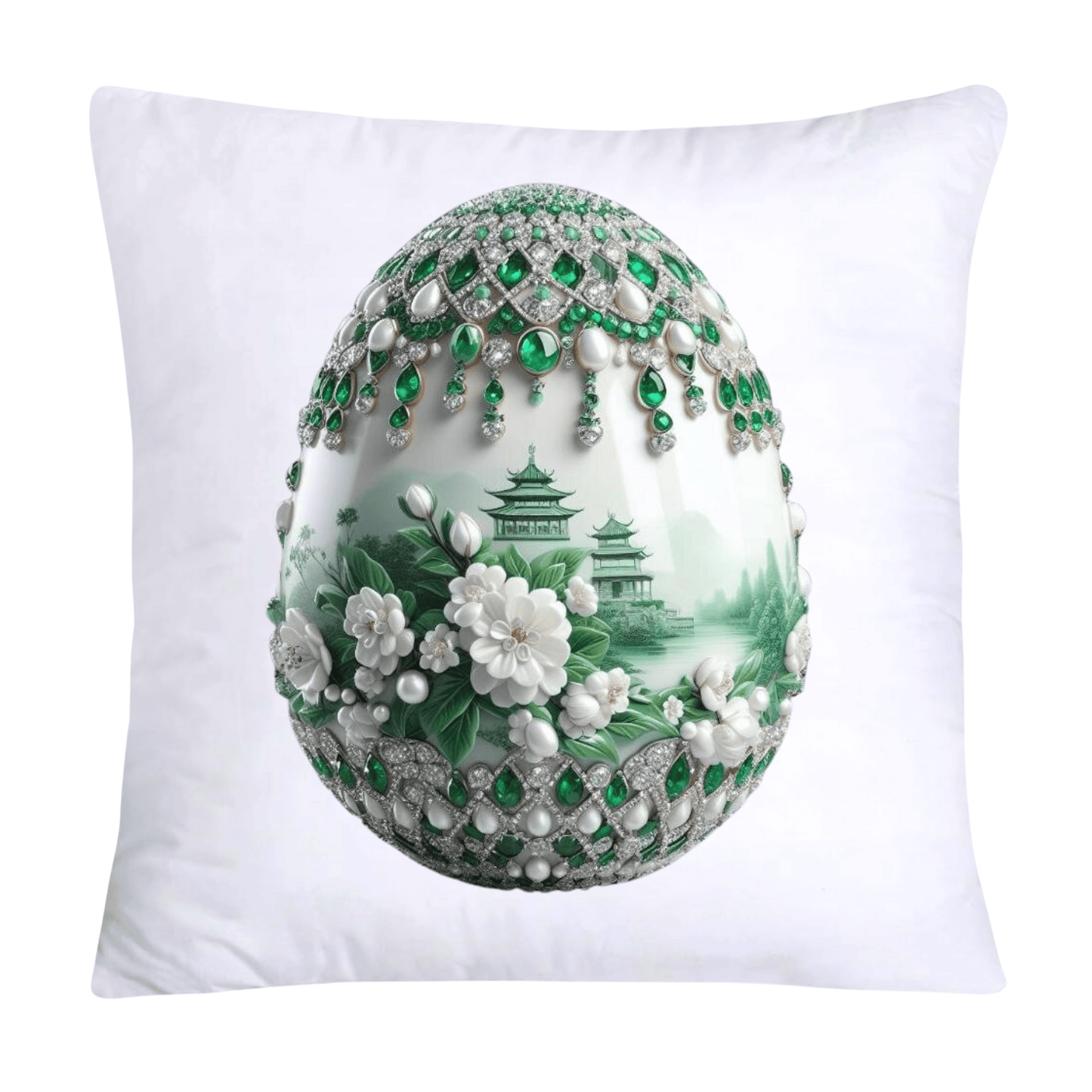 Green Willow Classic Egg 18x18 Pillow Covers-3128