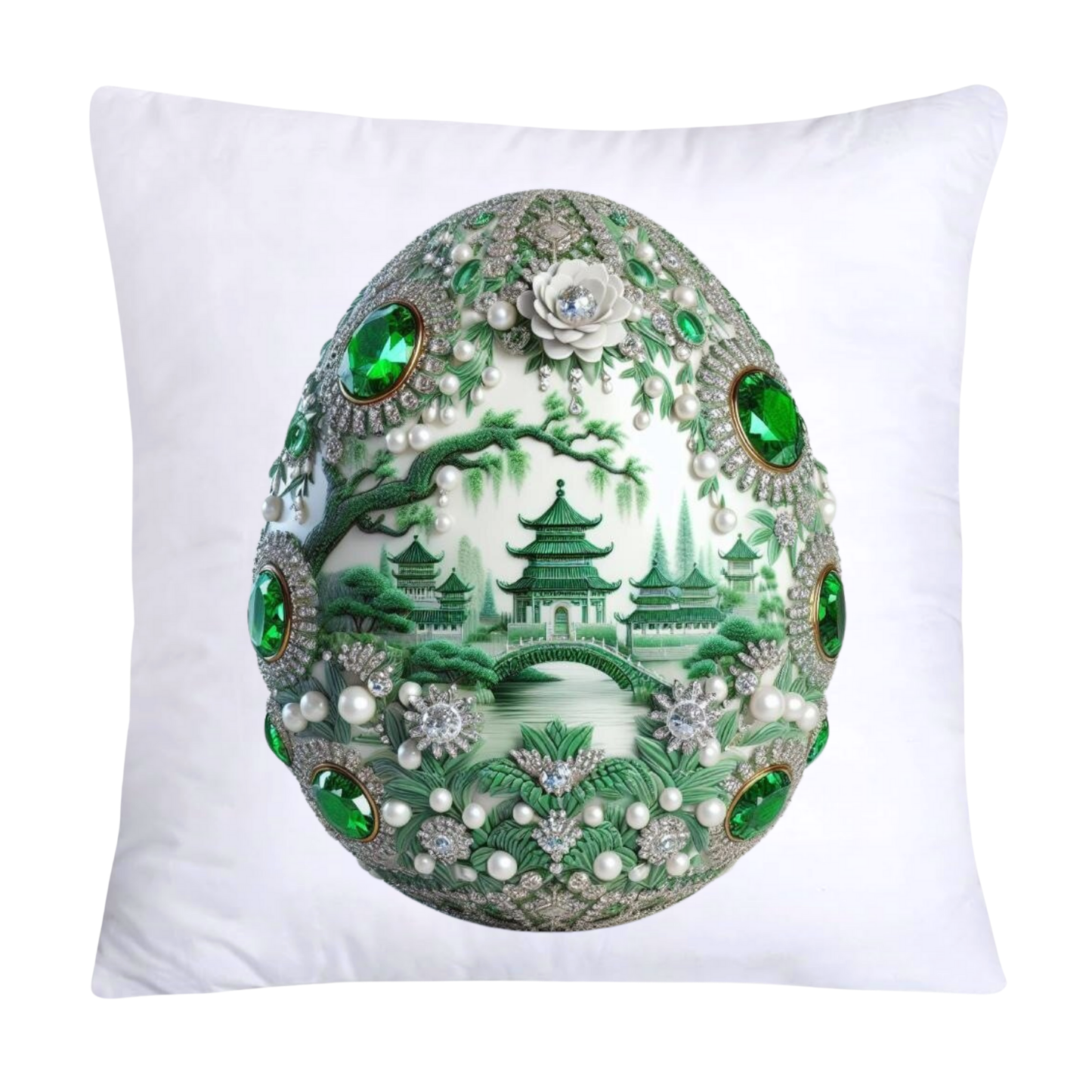 Green Willow Classic Egg 18x18 Pillow Covers-3086