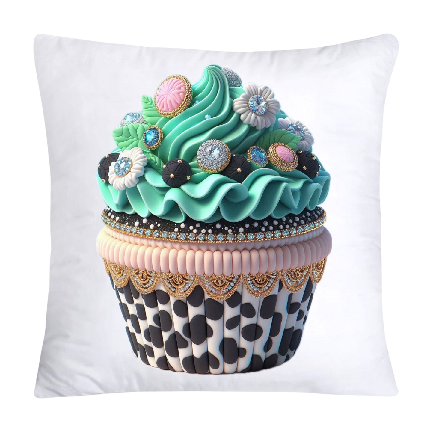 Wild Animal Print Cupcake Throw Pillow Covers 18x18-389
