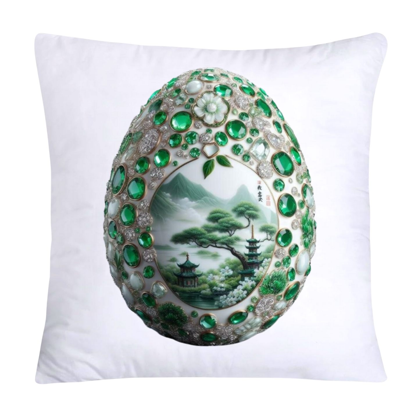Green Willow Classic Egg 18x18 Pillow Covers-3099