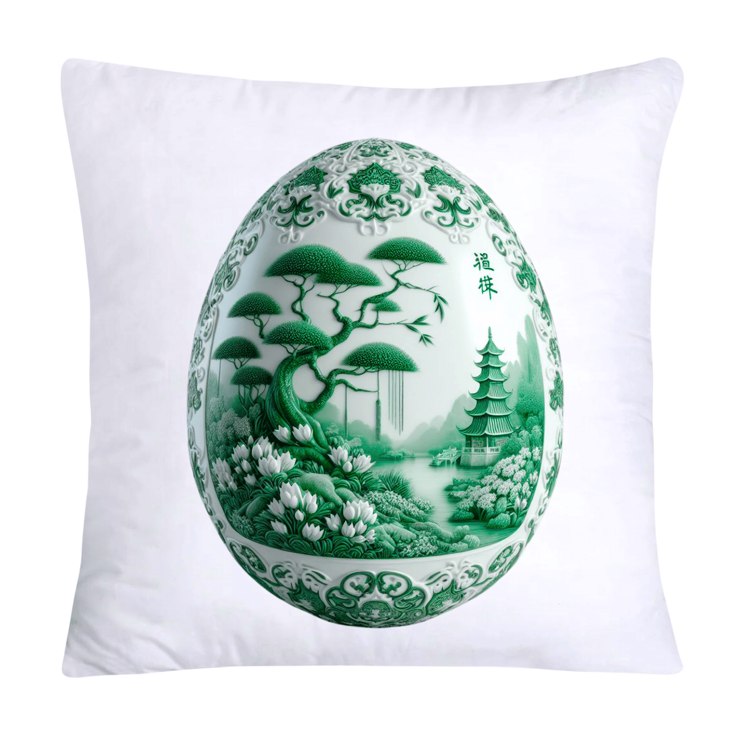 Green Willow Classic Egg 18x18 Pillow Covers-3166