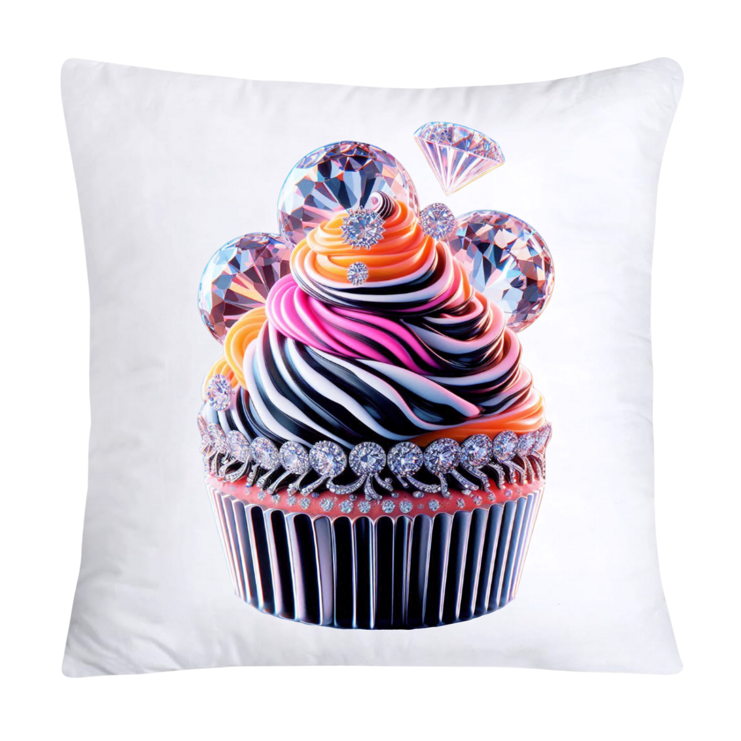 Cupcake Pillow Covers-Handblown Glass Inspired Art Images 18x18-1179