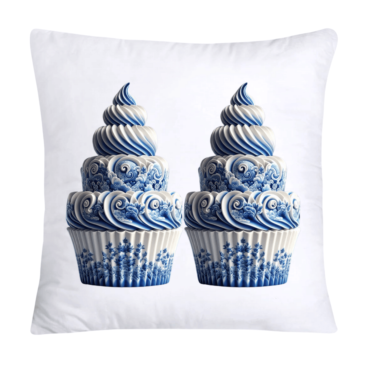 Blue Willow Chinoiserie Cupcake Throw Pillow Covers 18X18-573