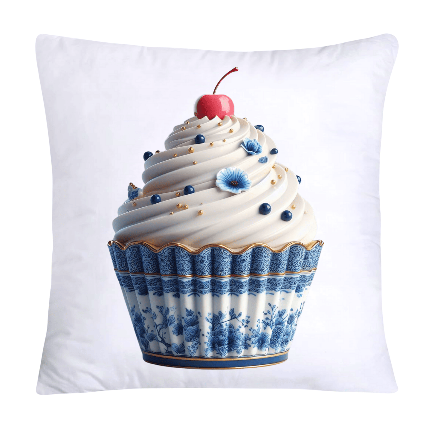 Blue Willow Chinoiserie Cupcake Throw Pillow Covers 18X18-585