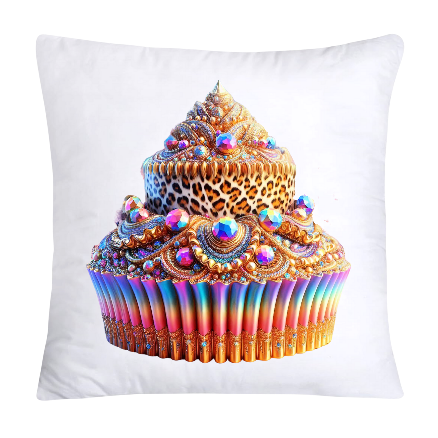 Wild Animal Print Cupcake Throw Pillow Covers 18x18-1389