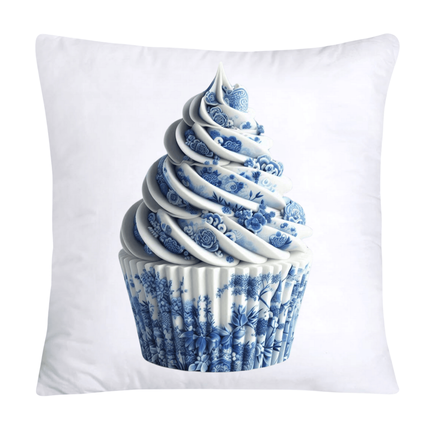 Blue Willow Chinoiserie Cupcake Throw Pillow Covers 18X18-3468