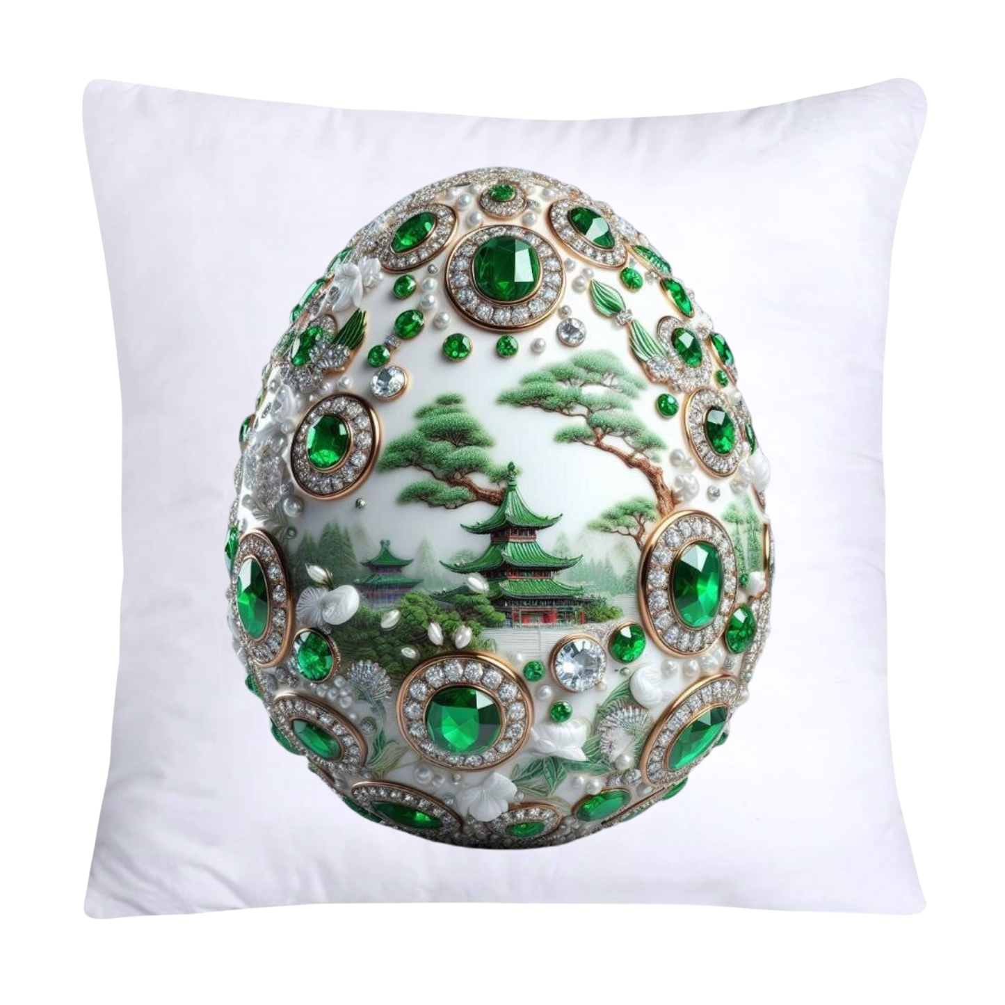Green Willow Classic Egg 18x18 Pillow Covers-3157