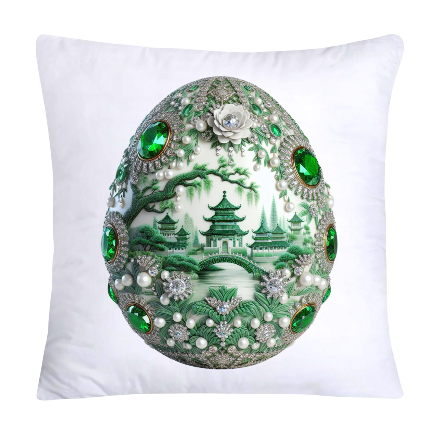 Green Willow Classic Egg 18x18 Pillow Covers-3103