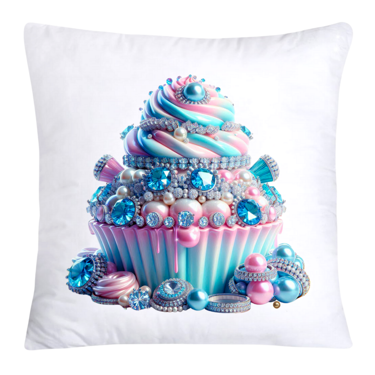 Cotton Candy Pink and Blue Cupcake Pillow Covers-3270
