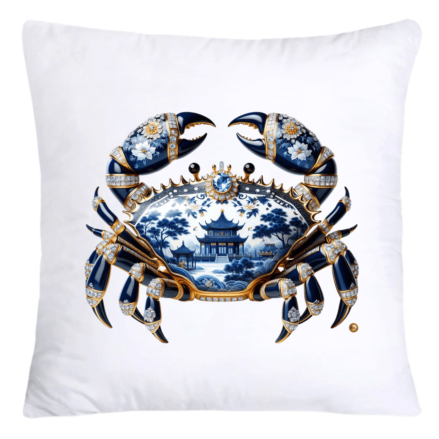 Blue Willow Stunning Crab Pillow Covers-5588