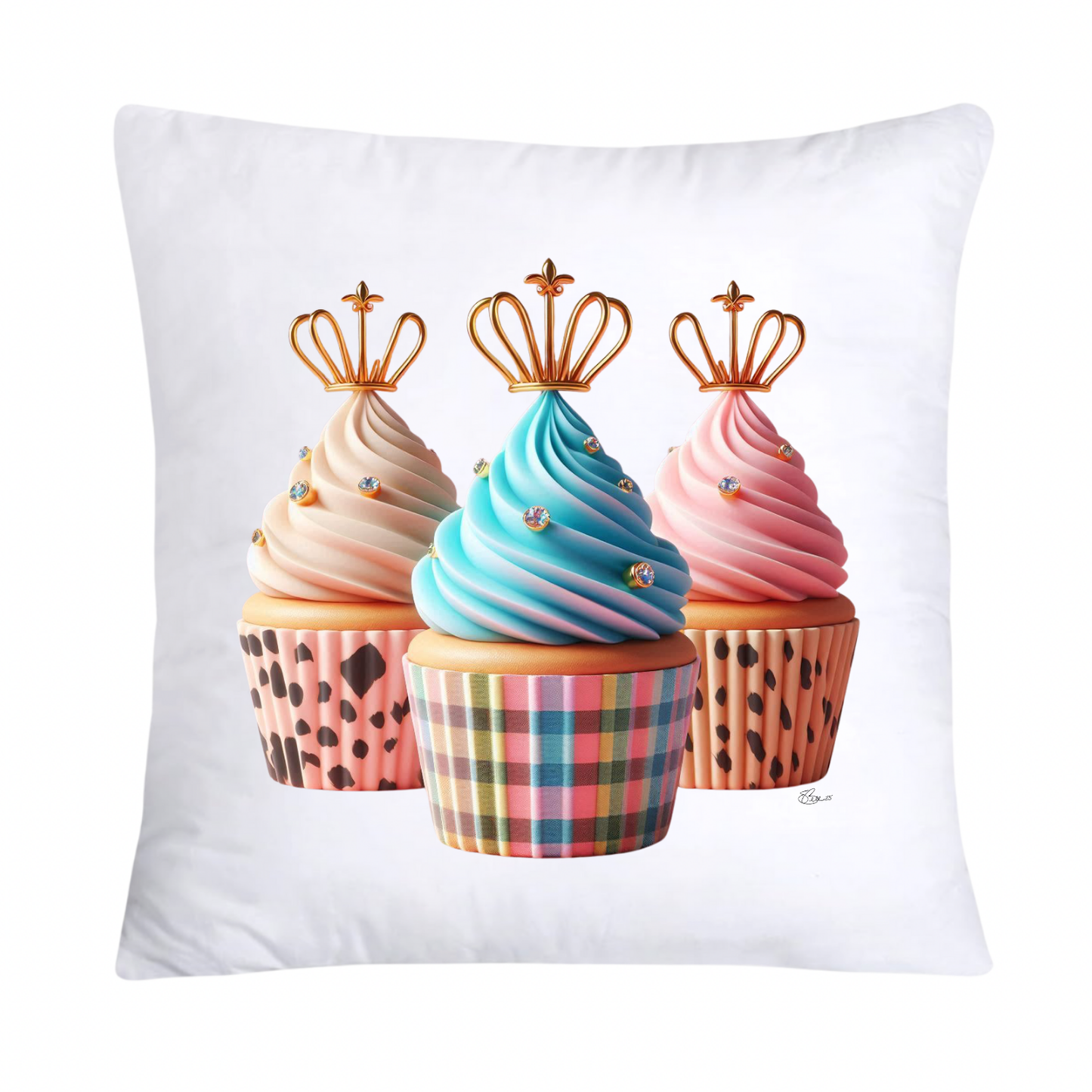 ROYAL AND WILD ANIMAL PRINT CUPCAKE PILLOW COVERS 18X18-3767