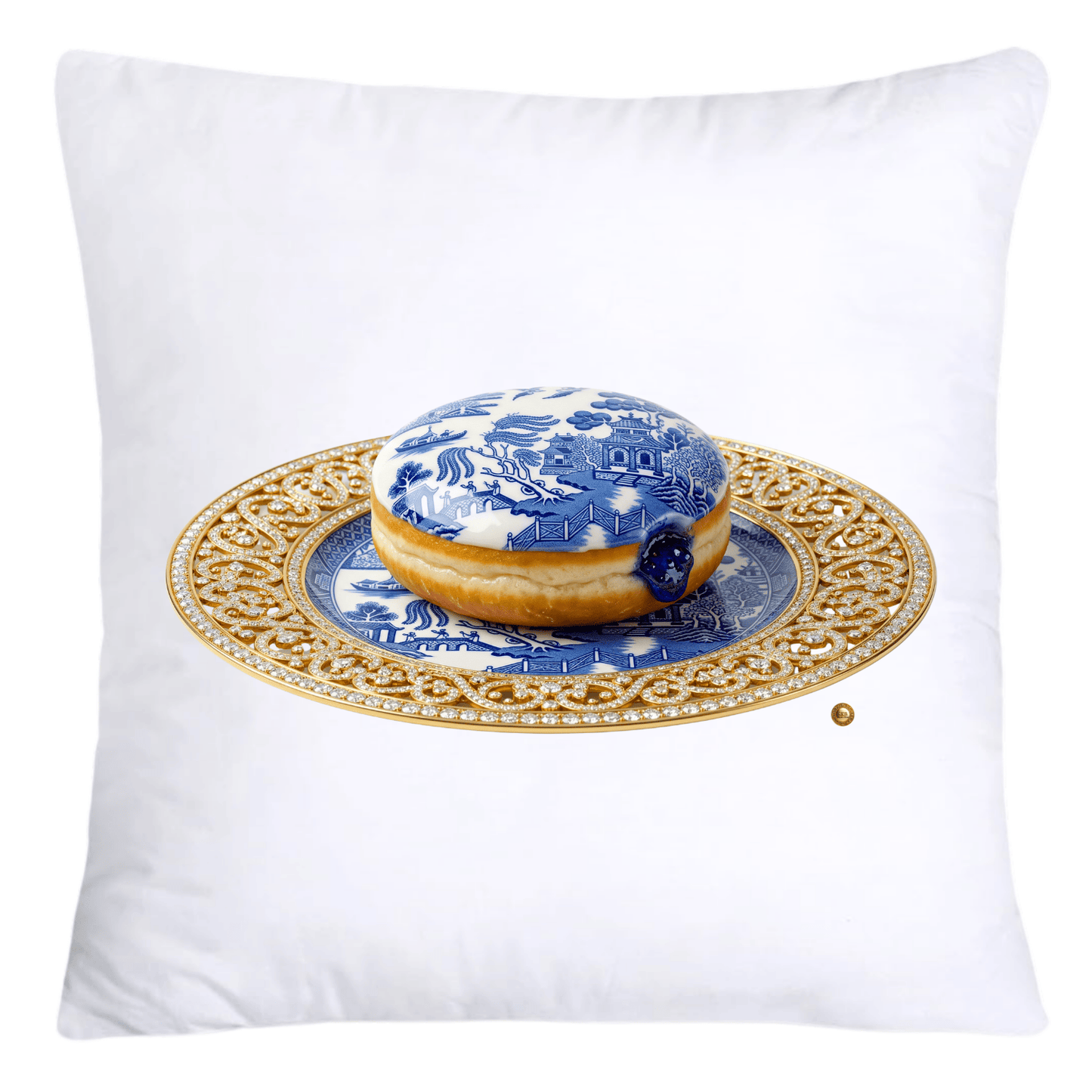 Blue Willow Whimsical Donut Throw Pillow Covers 18X18-4424