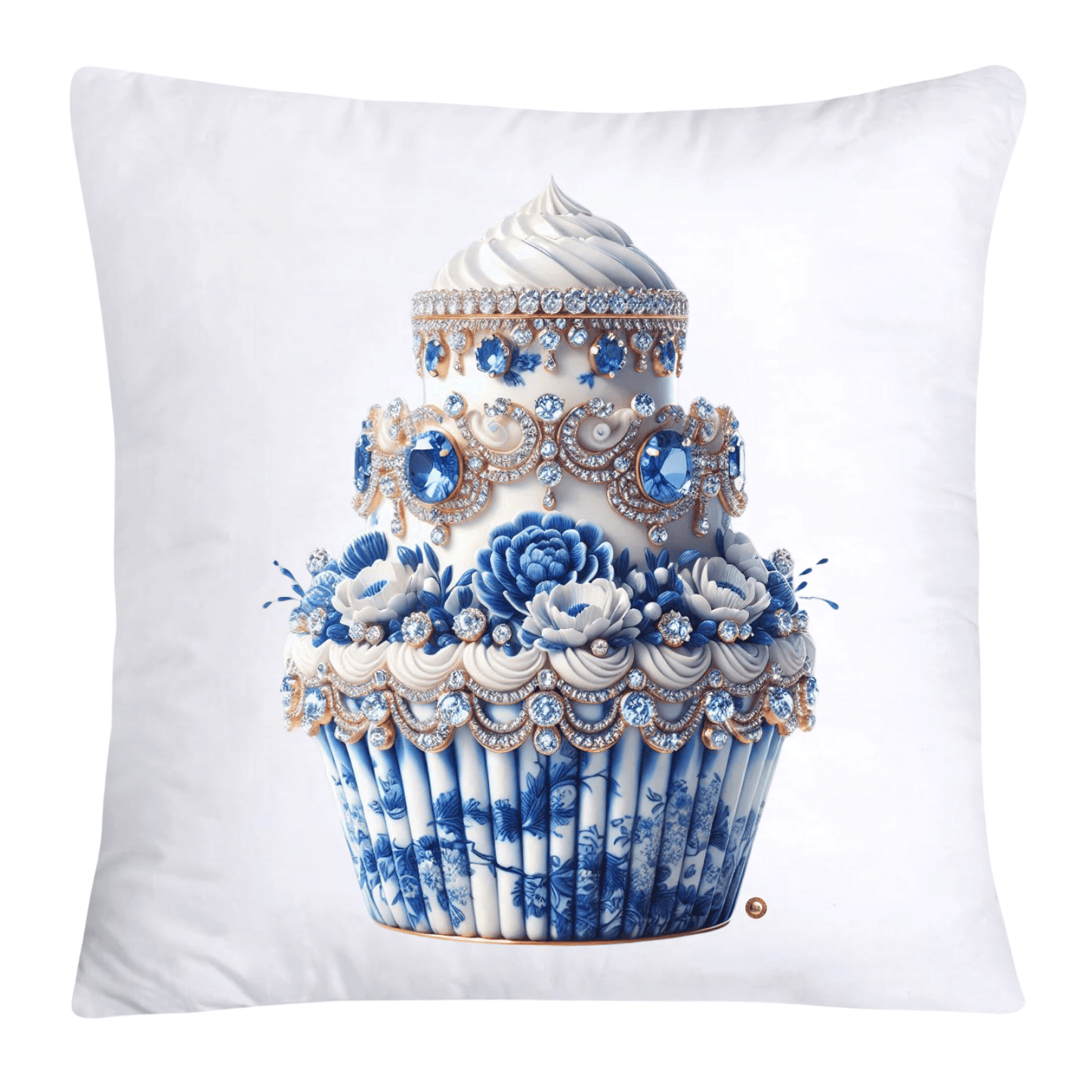 Blue Willow Chinoiserie Cupcake Throw Pillow Covers 18X18-3546