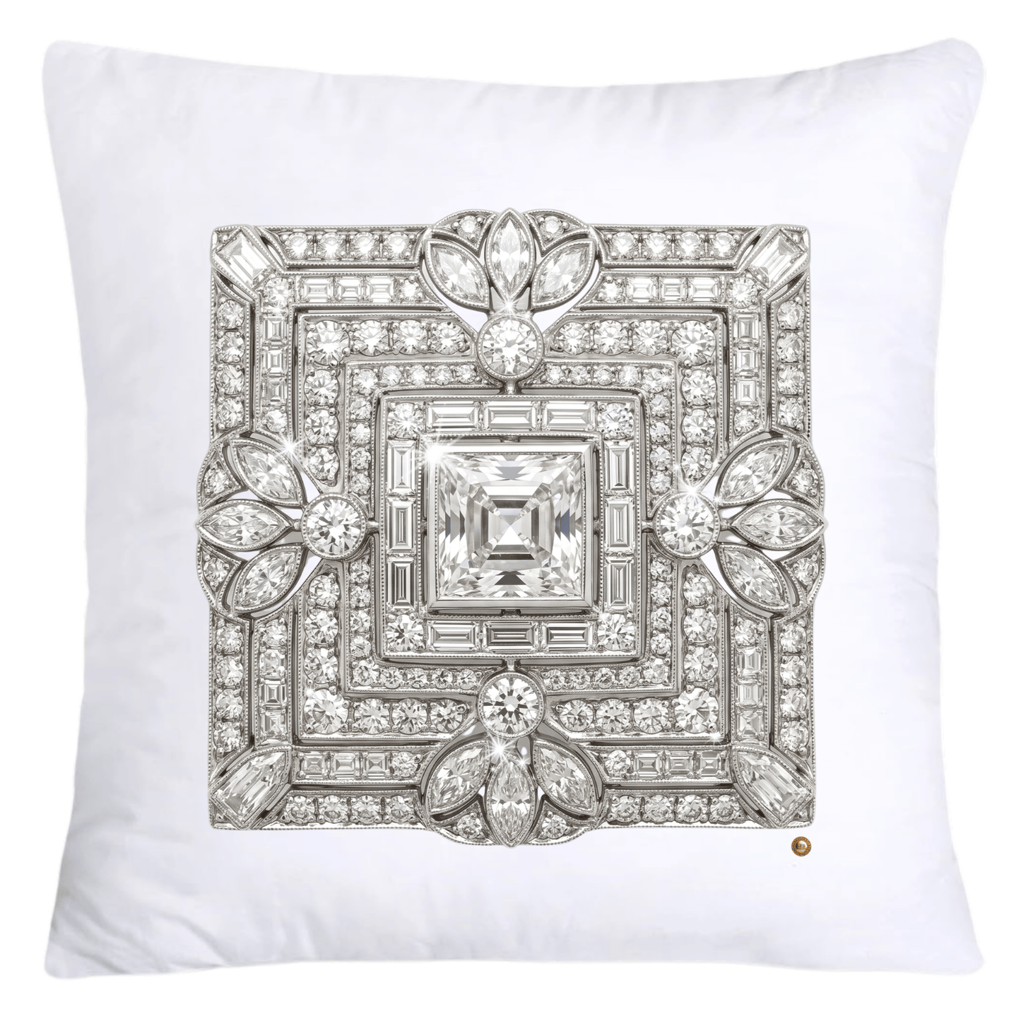 Dazzling Diamond Brooch/Pin Pillow Covers 18x18-5178