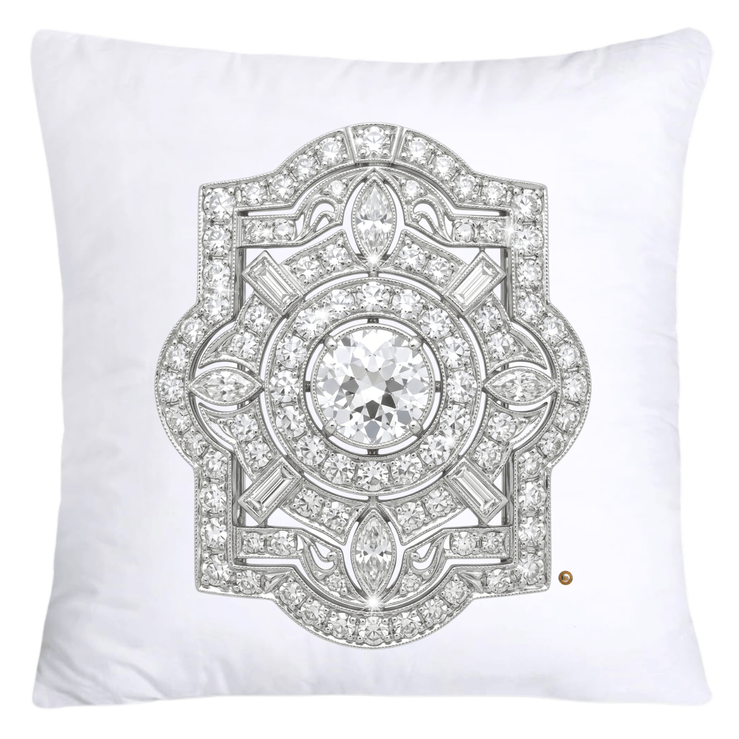 Dazzling Diamond Brooch/Pin Pillow Covers 18x18-5182
