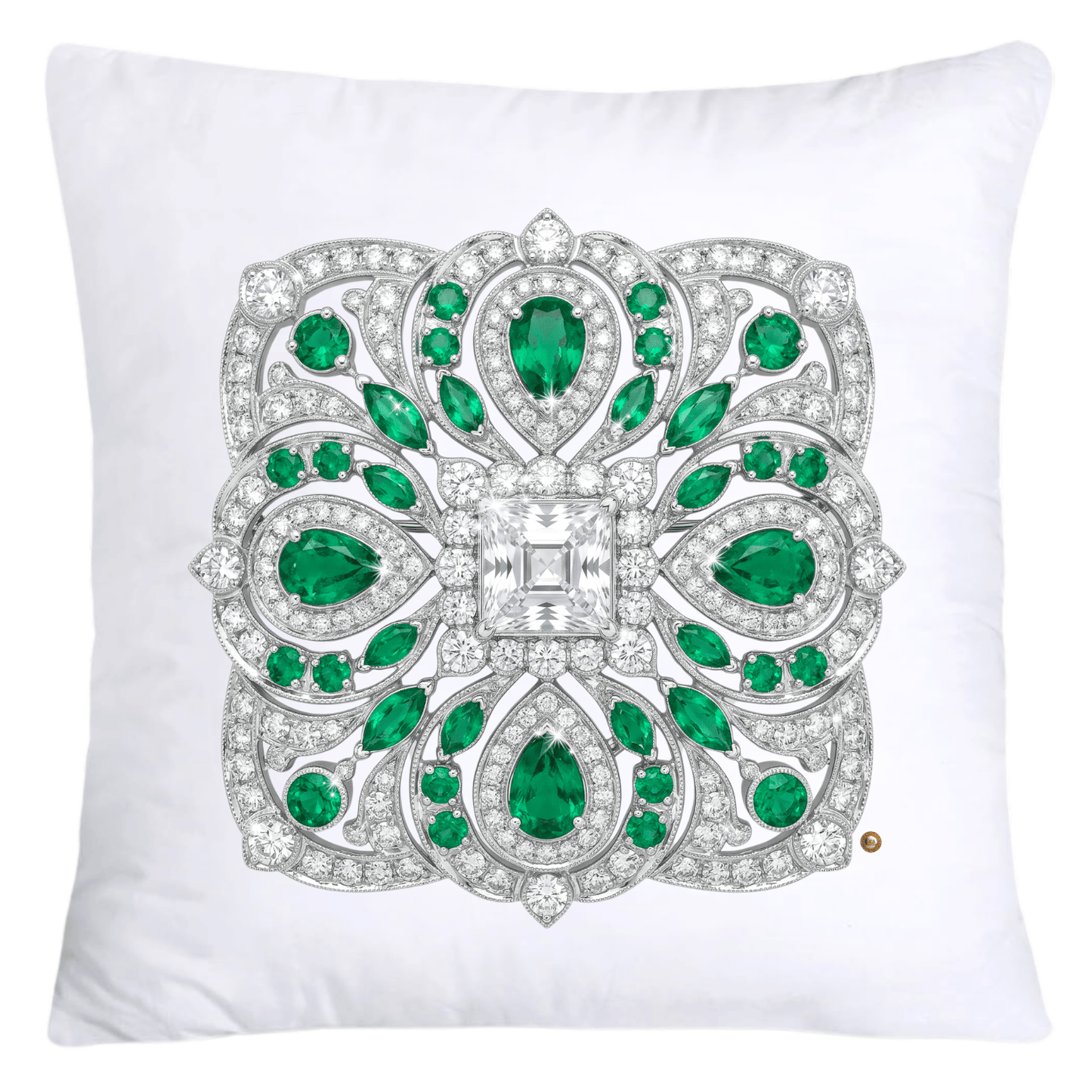 Dazzling Diamond Brooch/Pin Pillow Covers 18x18-5193