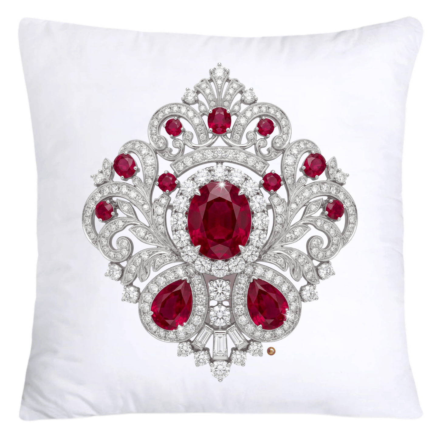 Dazzling Diamond Brooch/Pin Pillow Covers 18x18-5184
