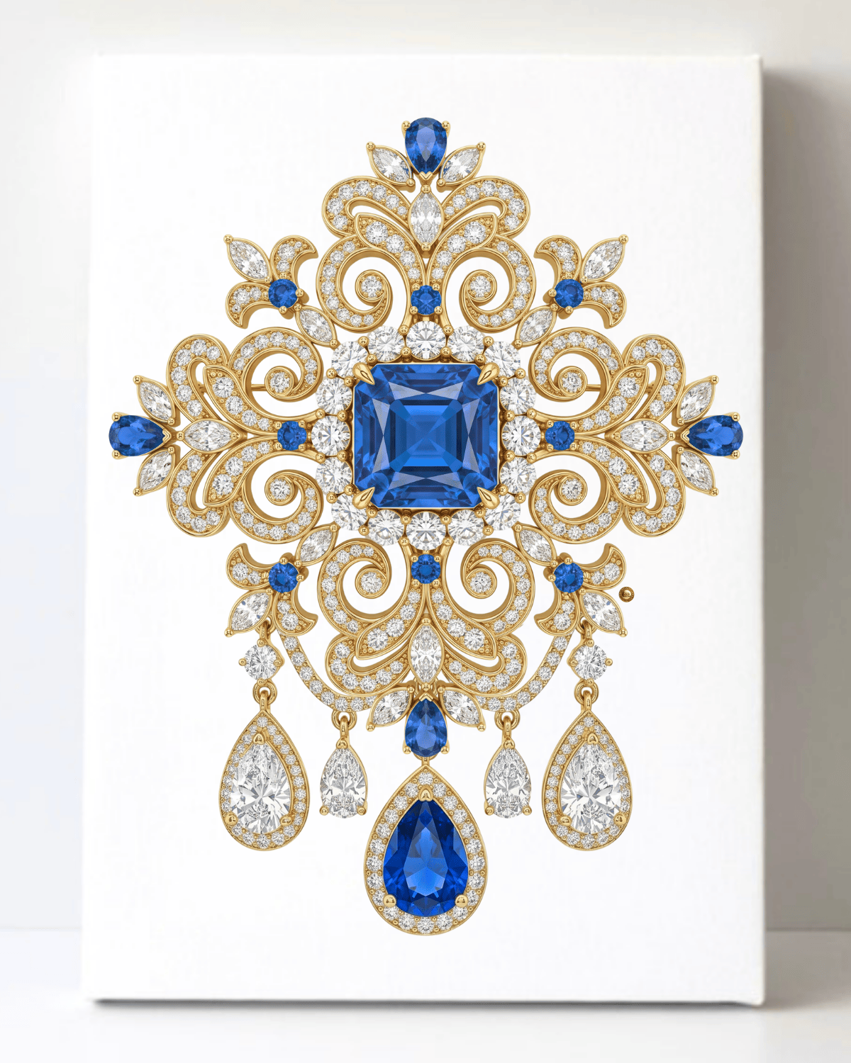 Dazzling Diamond Brooch/Pin Canvas Wall Art 8.5x11.5-5647