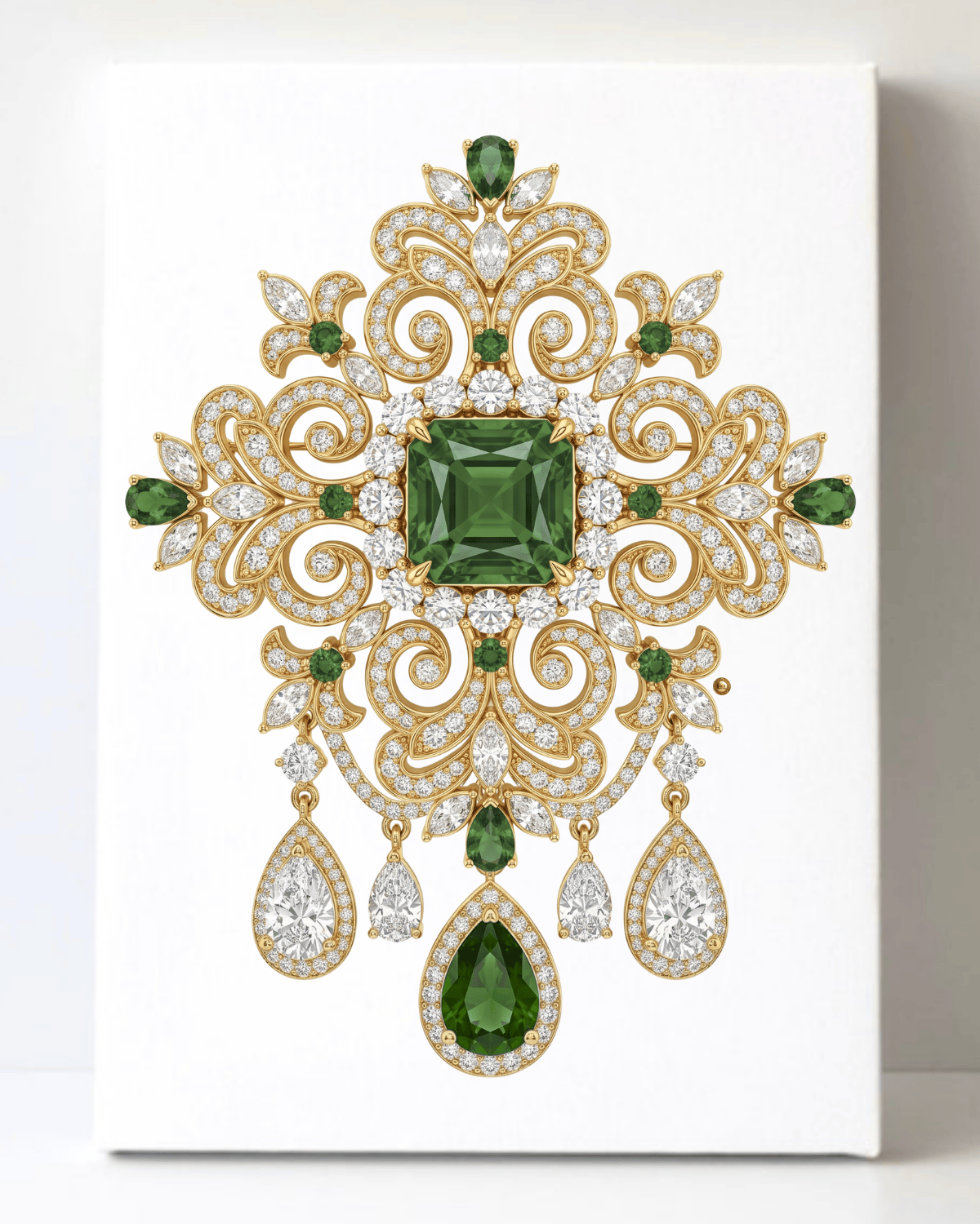 Dazzling Diamond Brooch/Pin Canvas Wall Art 8.5x11.5-5648