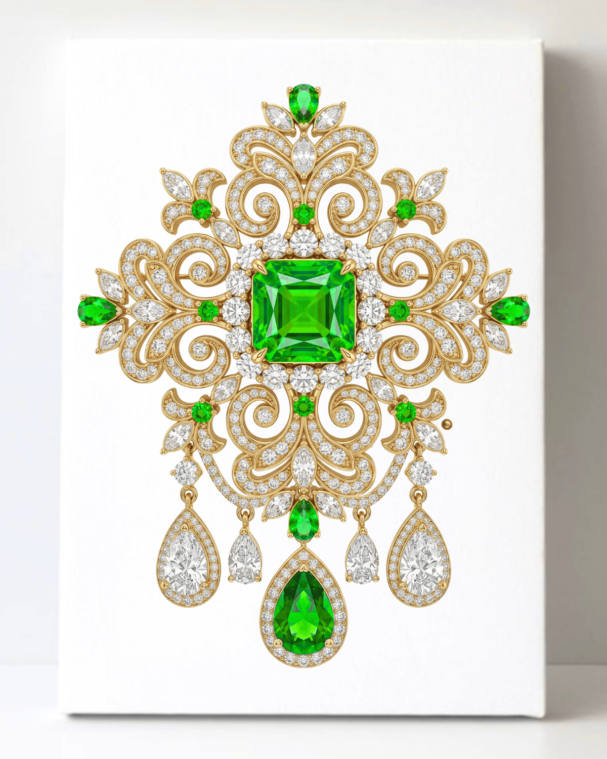 Dazzling Diamond Brooch/Pin Canvas Wall Art 8.5x11.5-5641
