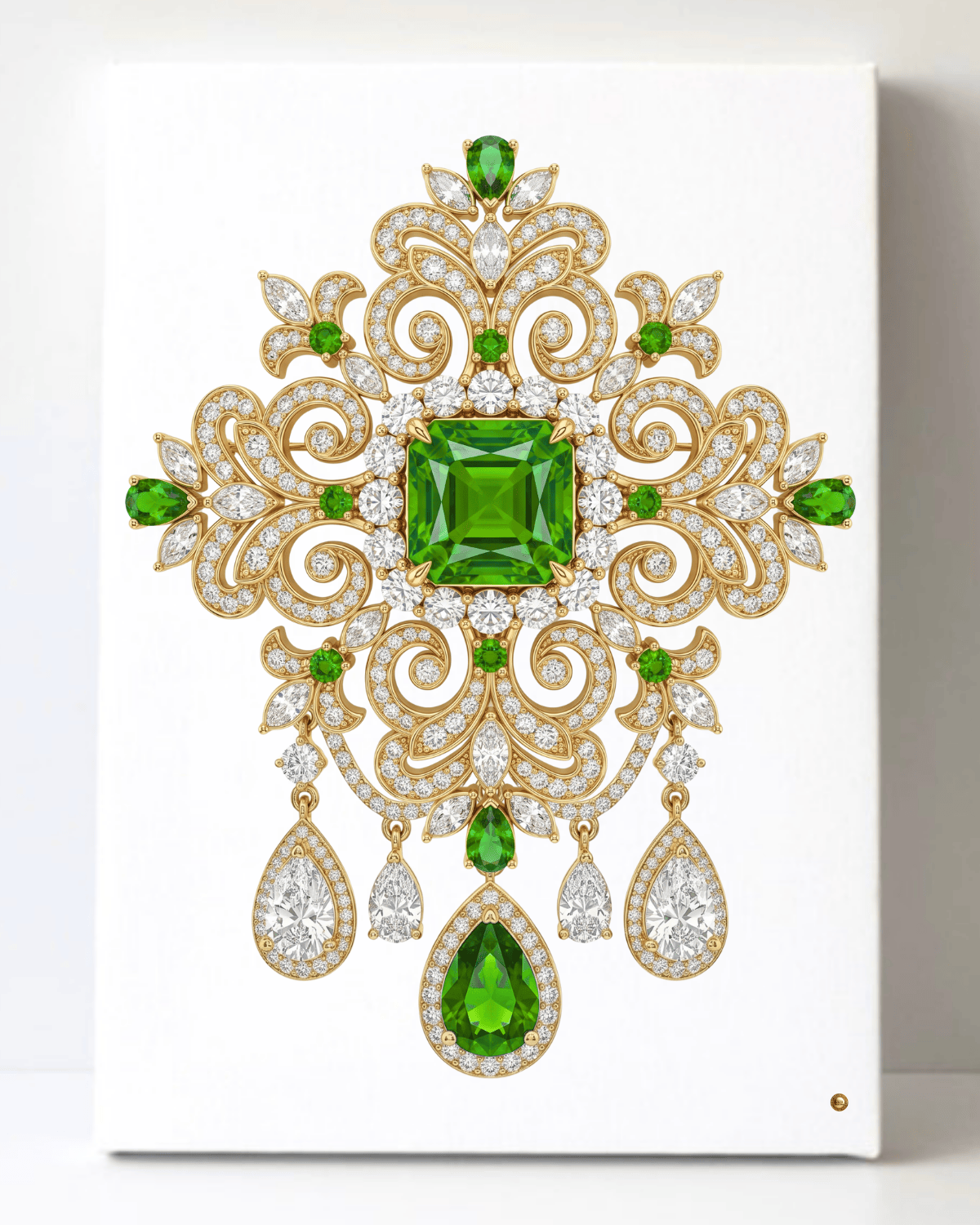 Dazzling Diamond Brooch/Pin Canvas Wall Art 8.5x11.5-5645