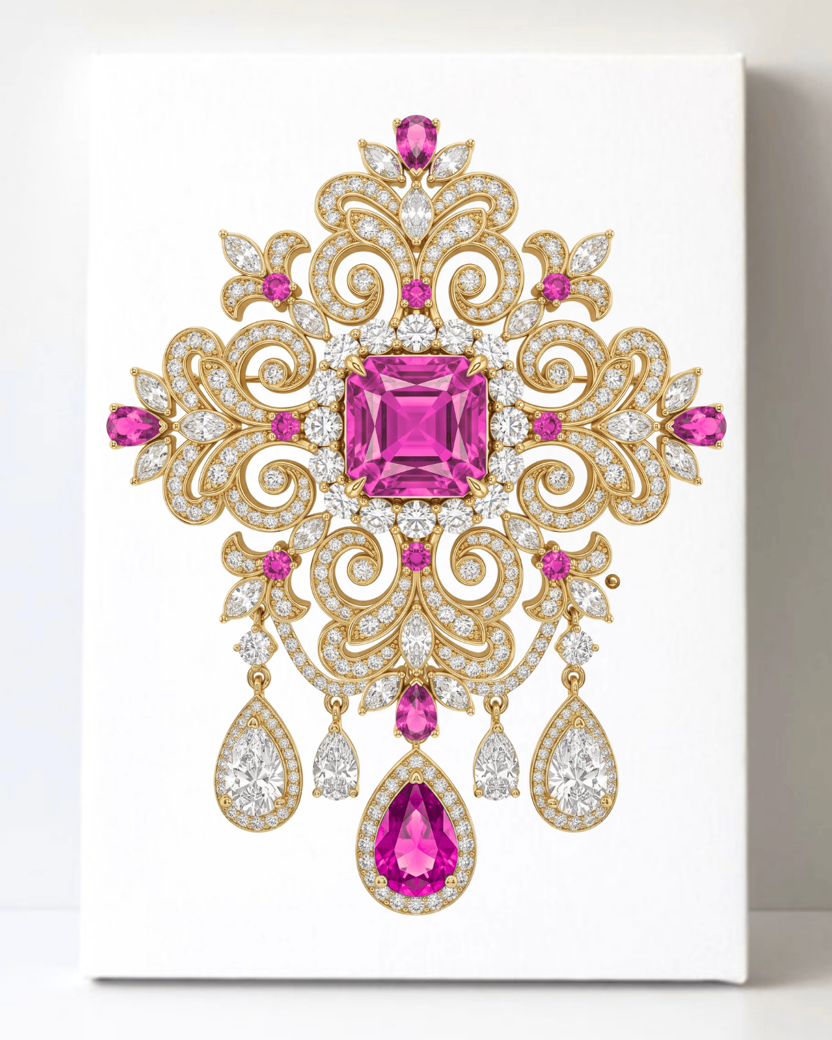 Dazzling Diamond Brooch/Pin Canvas Wall Art 8.5x11.5-5650