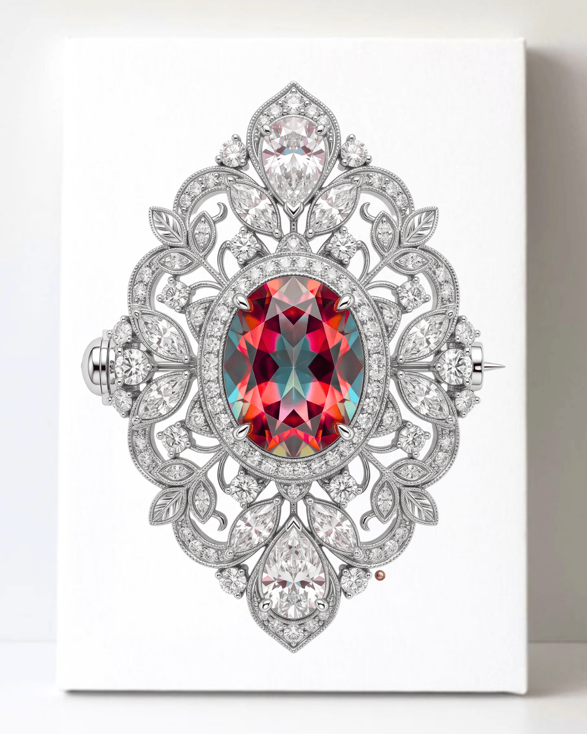 Dazzling Diamond Brooch/Pin Canvas Wall Art 8.5x11.5-5633