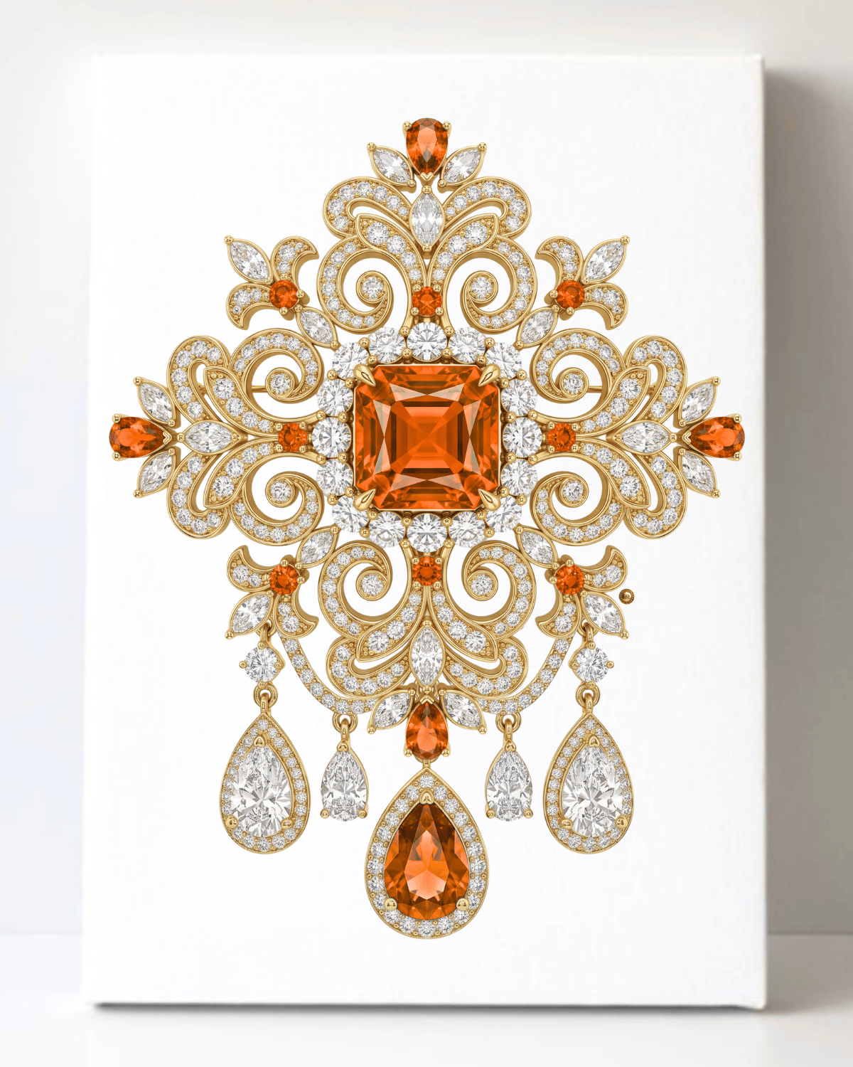 Dazzling Diamond Brooch/Pin Canvas Wall Art 8.5x11.5-5640