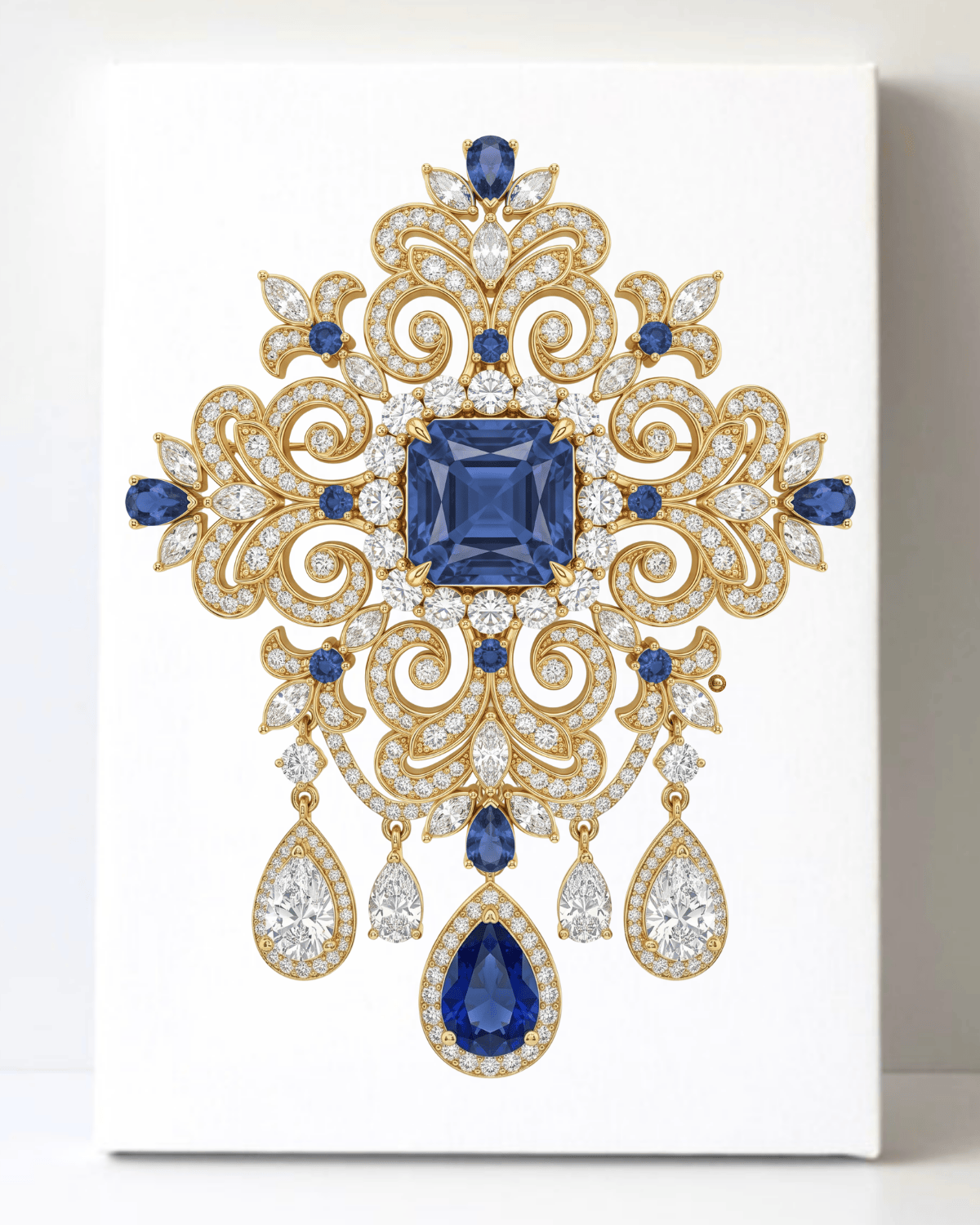 Dazzling Diamond Brooch/Pin Canvas Wall Art 8.5x11.5-5642