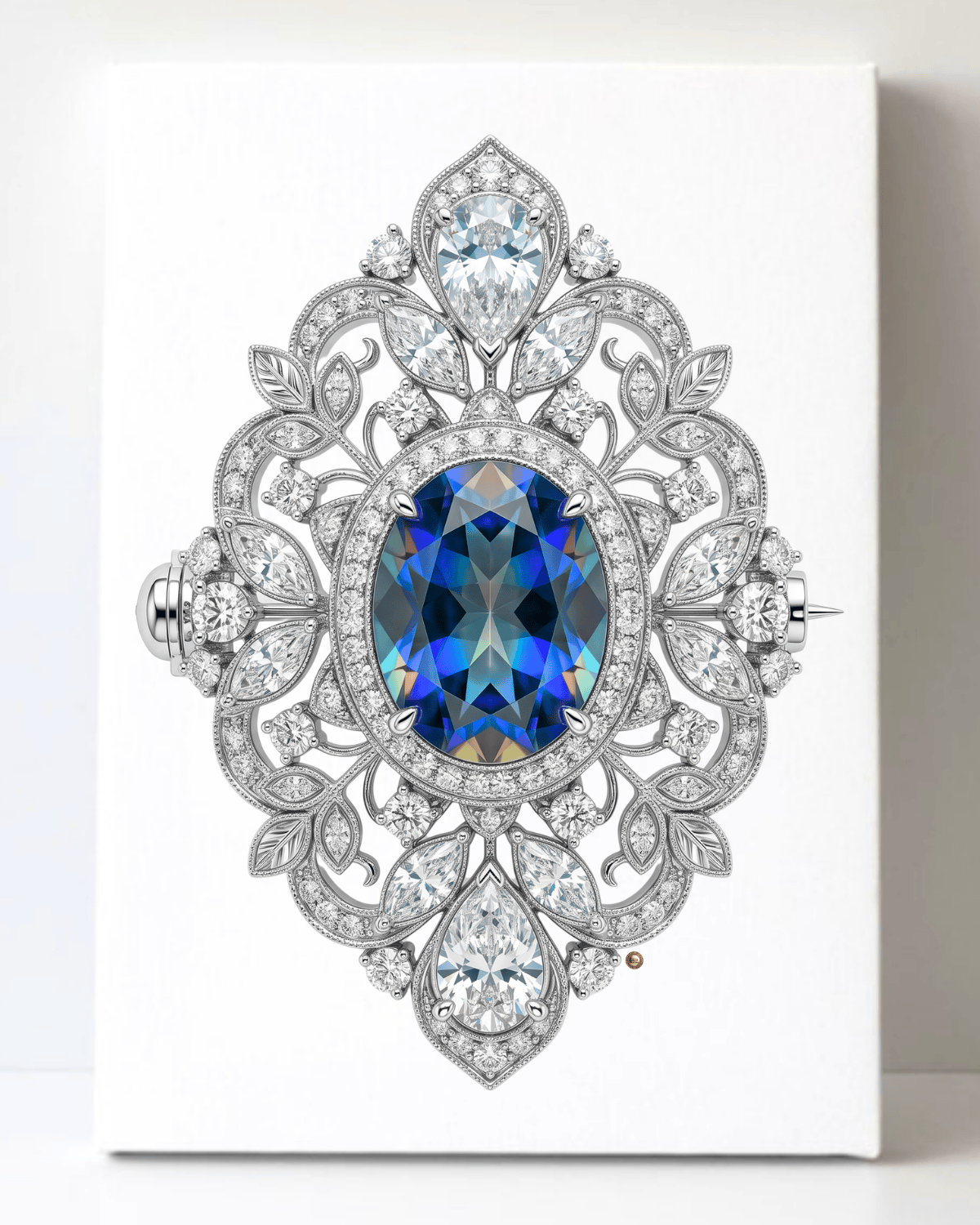 Dazzling Diamond Brooch/Pin Canvas Wall Art 8.5x11.5-5632