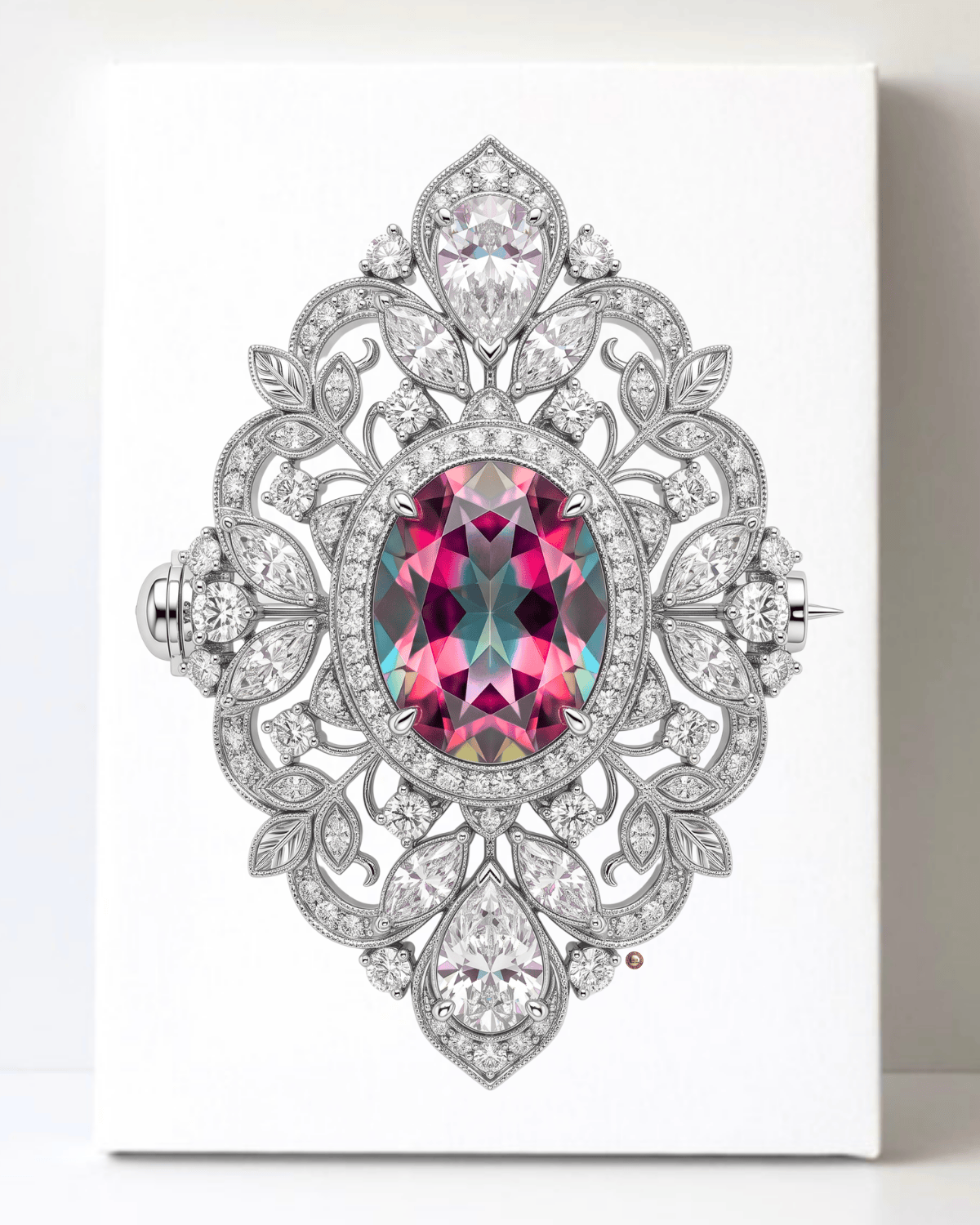 Dazzling Diamond Brooch/Pin Canvas Wall Art 8.5x11.5-5631