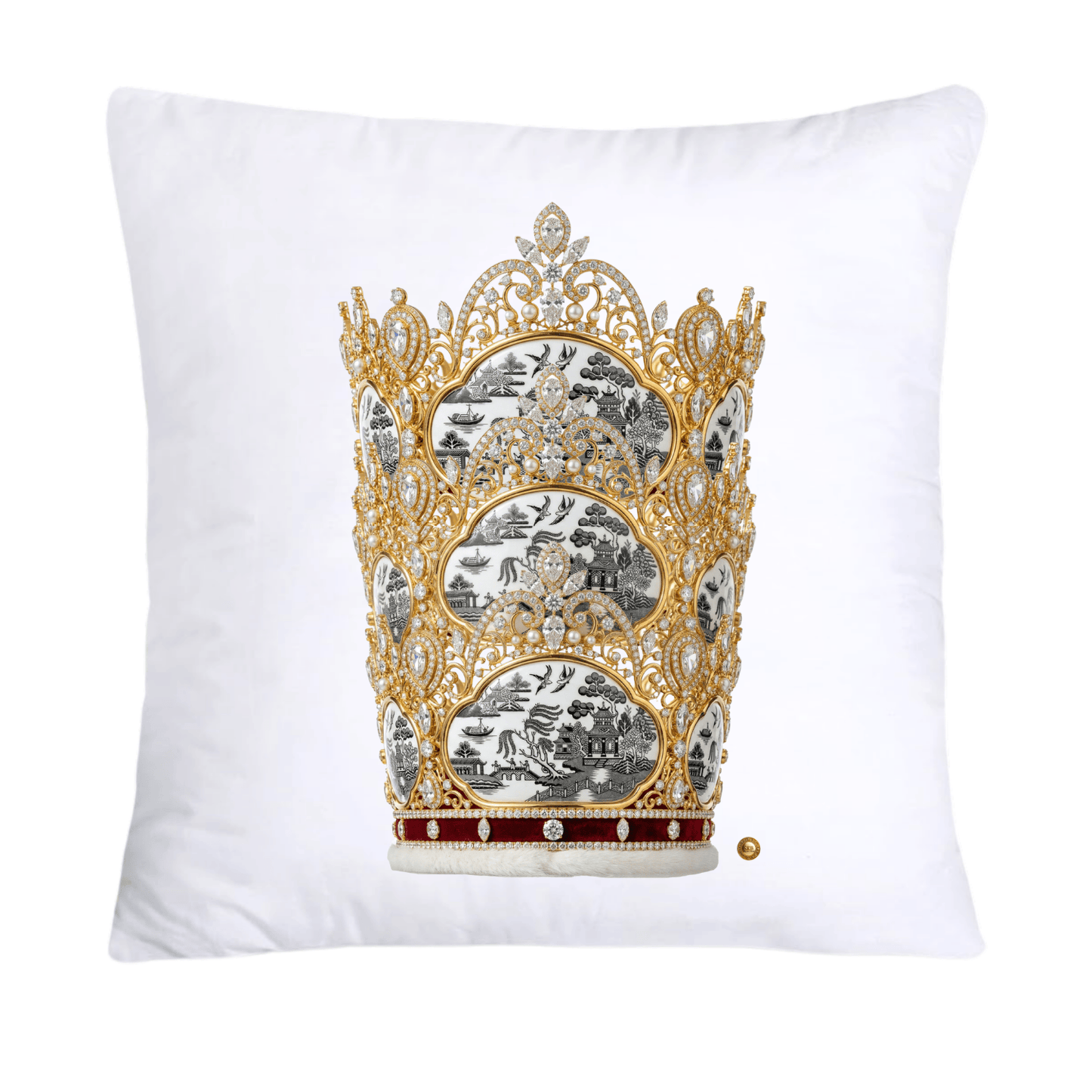 Black Willow Royal King/Queen Crown Pillow Covers-4500