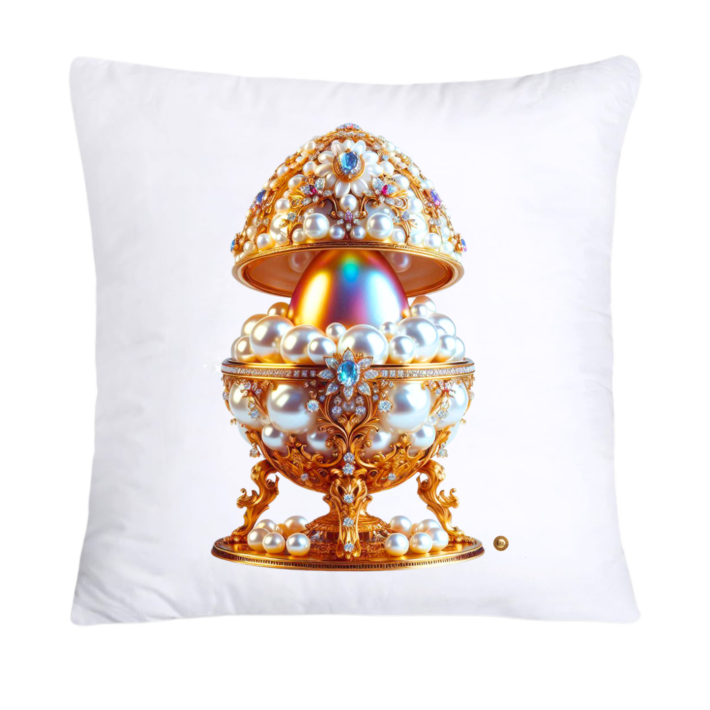 Stunning Gold and Pearls Inspired Faberge Egg Pillow Covers-4796