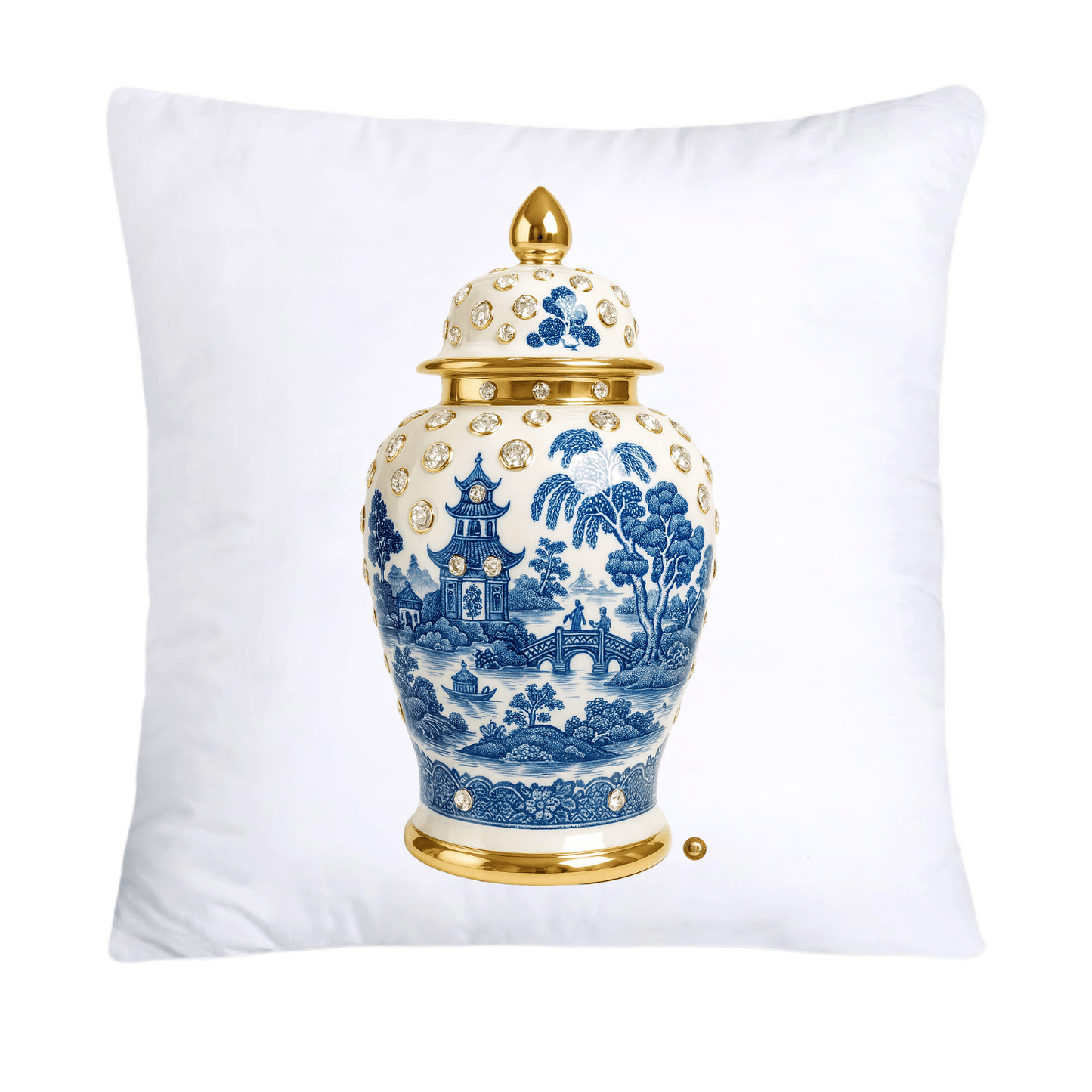 Blue and White Willow Ginger Jar 18x18 Pillow Covers-5262