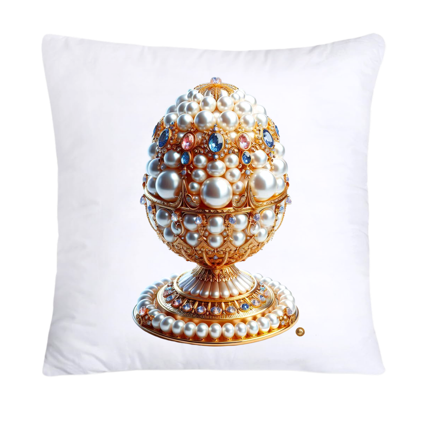 Stunning Gold and Pearls Inspired Faberge Egg Pillow Covers-4801