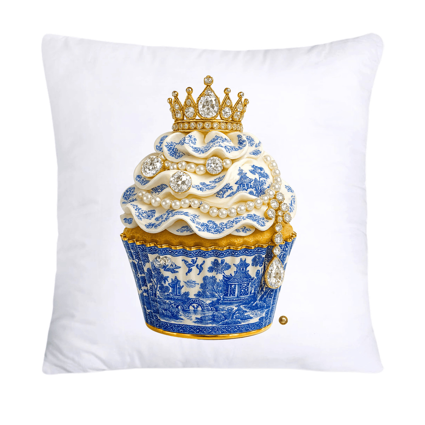 Blue Willow 18x18 Chinoiserie Cupcake Throw Pillow Covers-4529