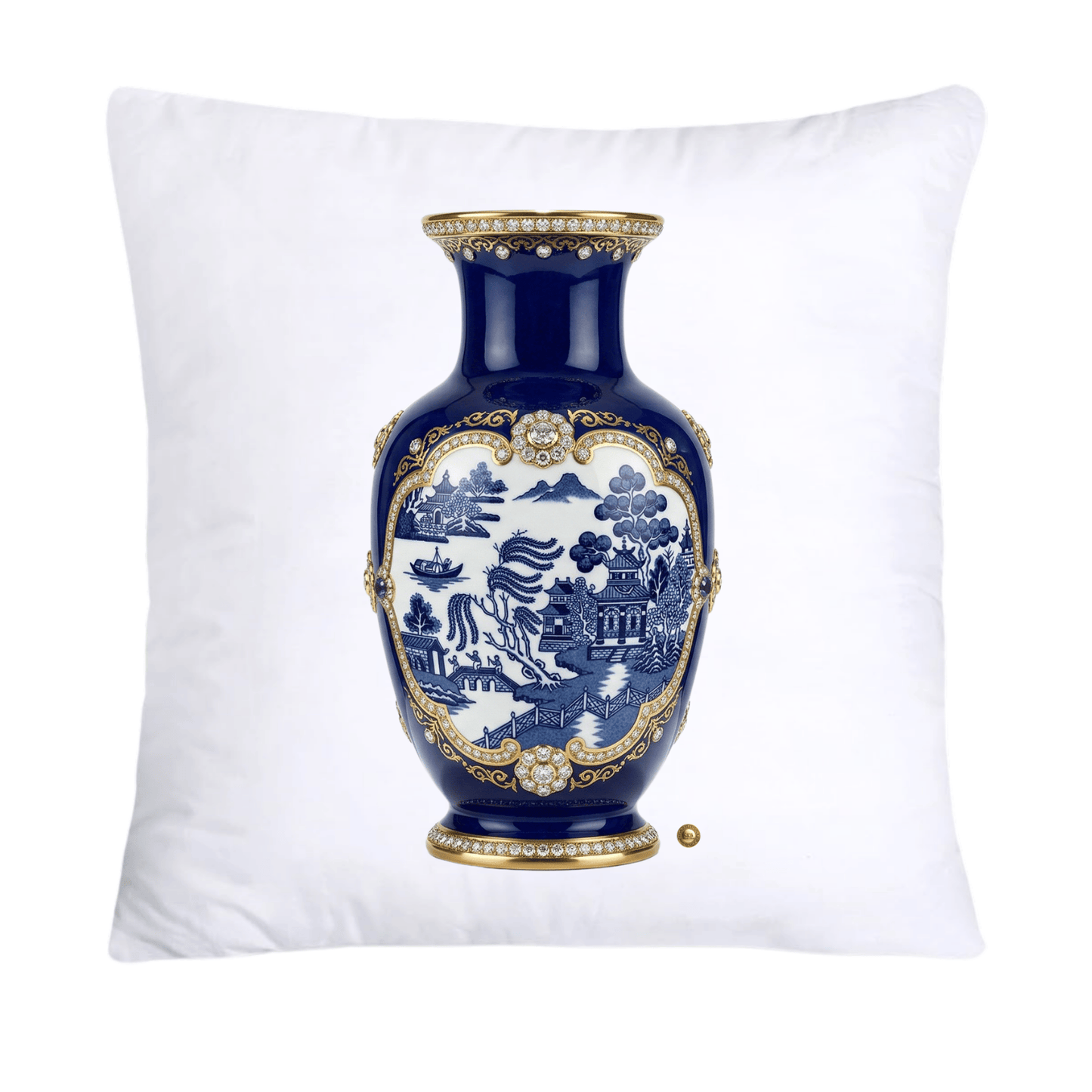 18x18 Blue Willow Chinoiserie Elegant Vase Pillow Covers-5239