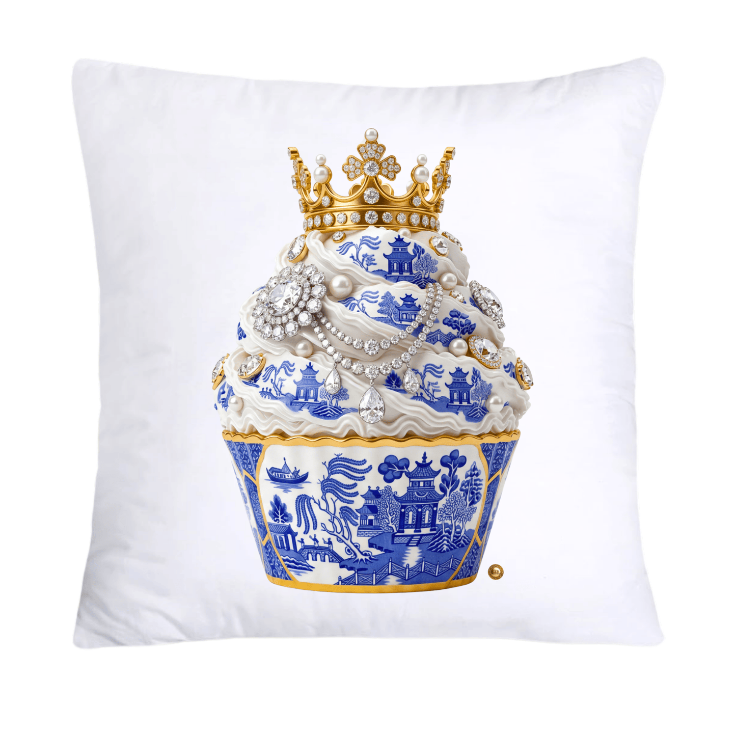 Blue Willow 18x18 Chinoiserie Cupcake Throw Pillow Covers-4519