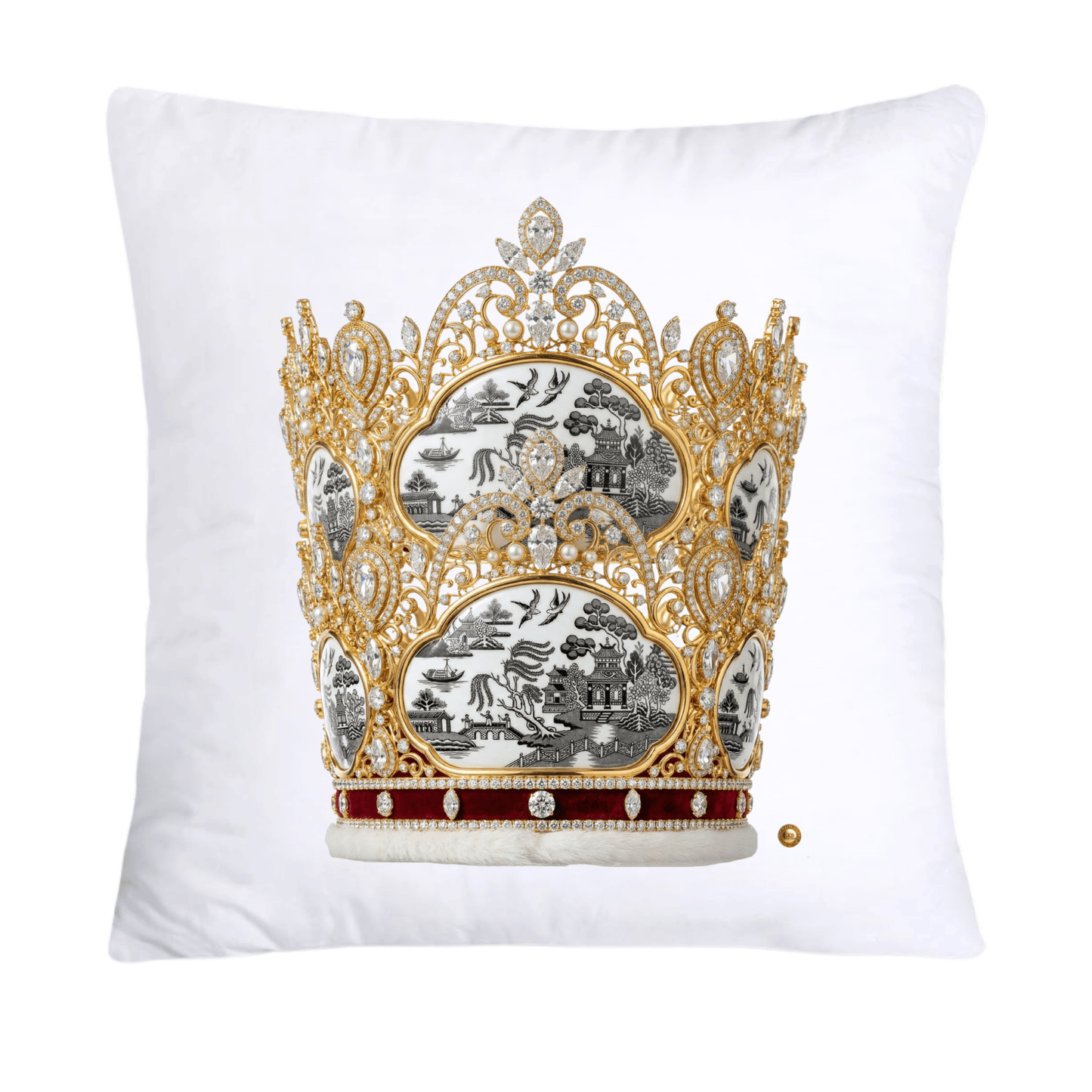 Black Willow Royal King/Queen Crown Pillow Covers-4499