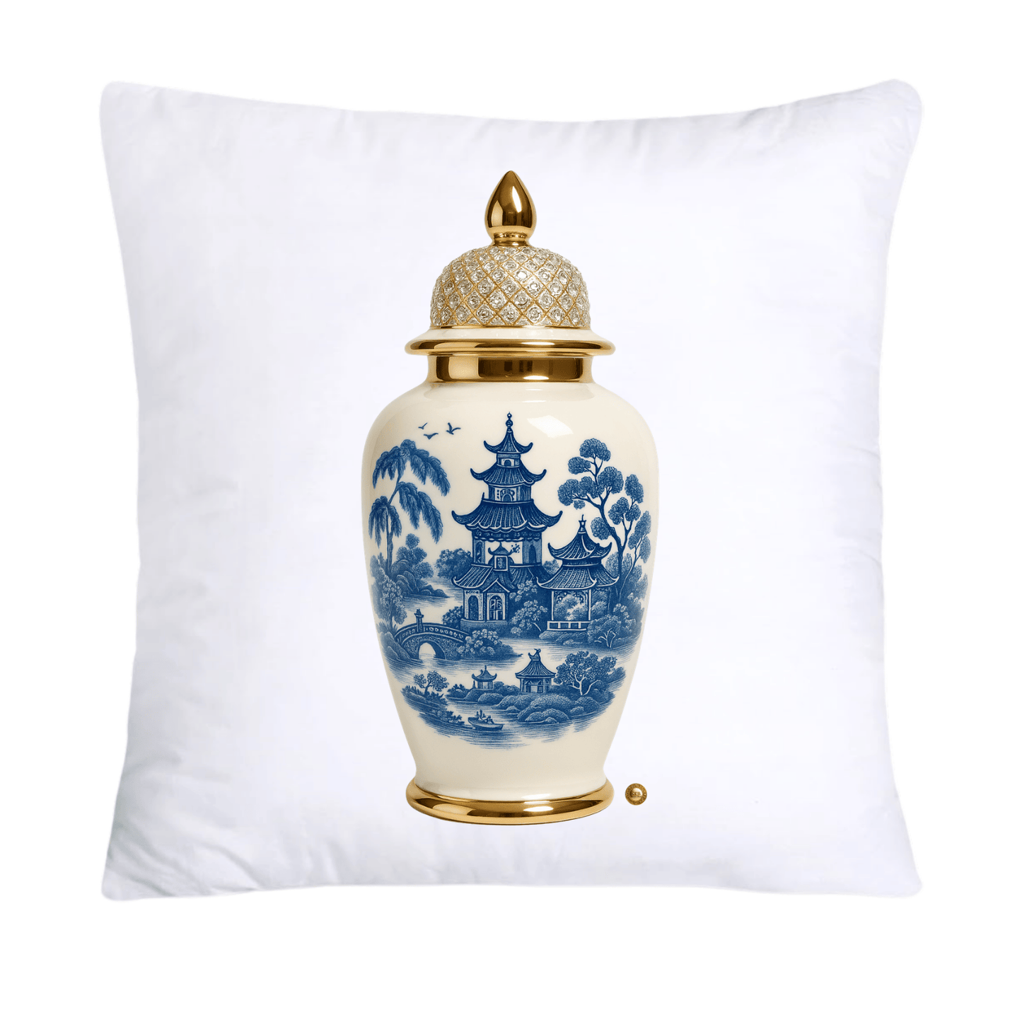 Blue and White Willow Ginger Jar 18x18 Pillow Covers-5265