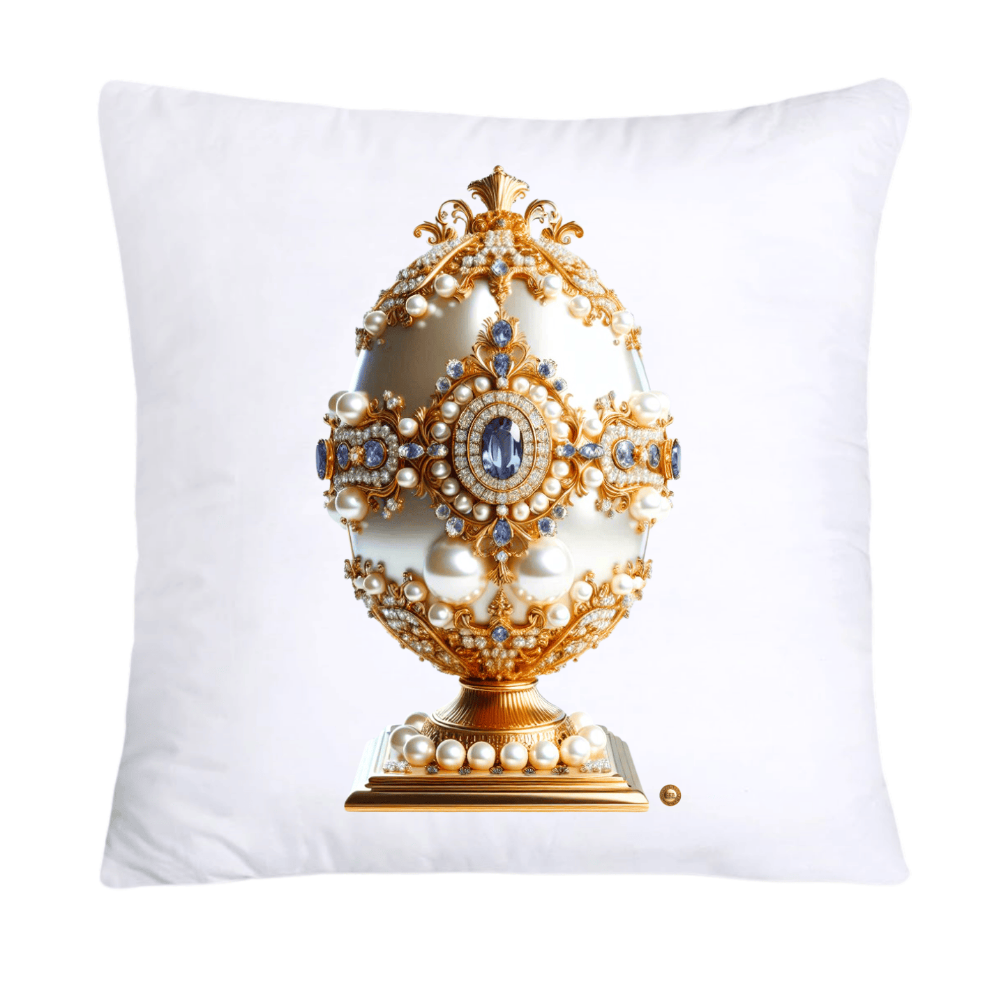 Stunning Gold and Pearls Inspired Faberge Egg Pillow Covers-4797