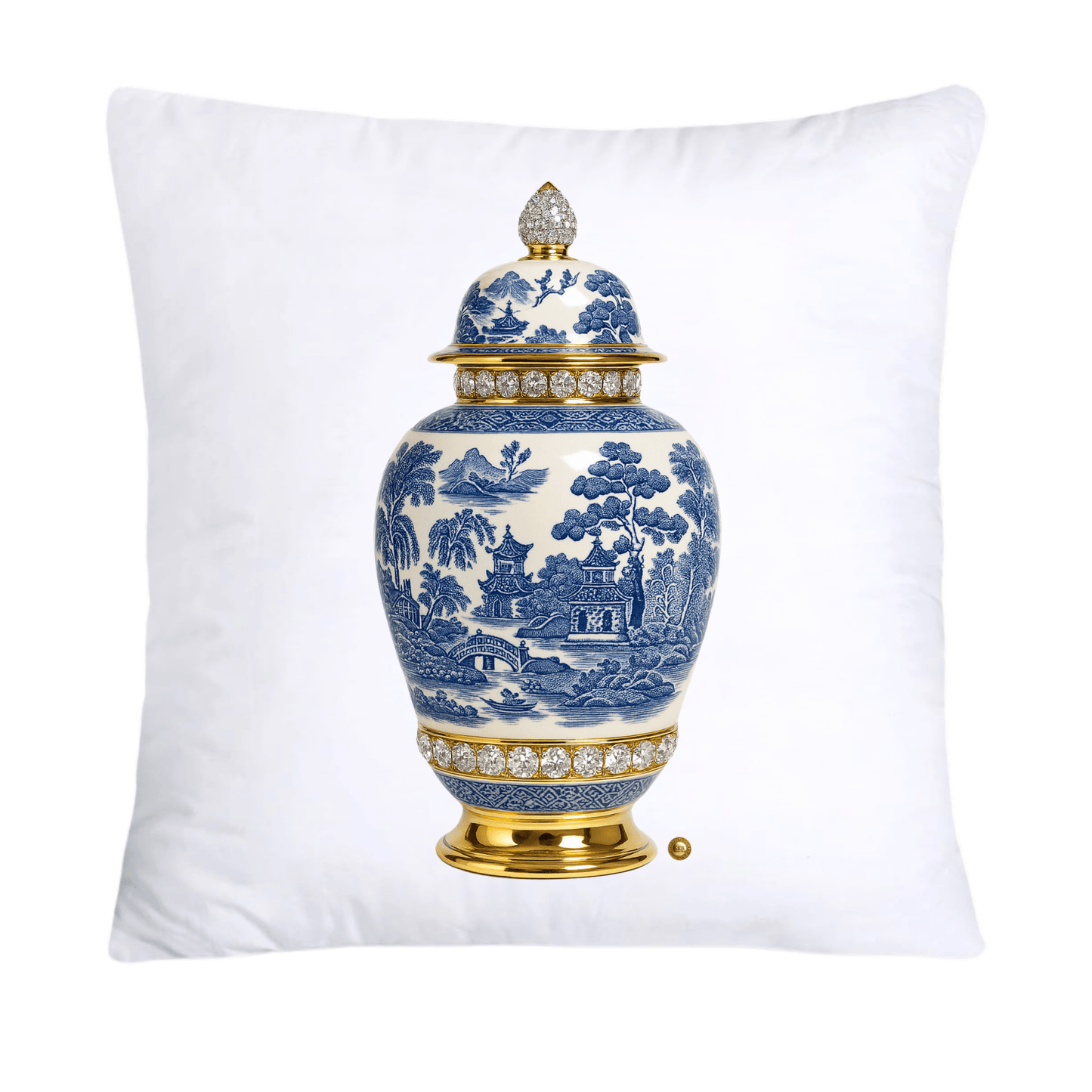 Blue and White Willow Ginger Jar 18x18 Pillow Covers-5267