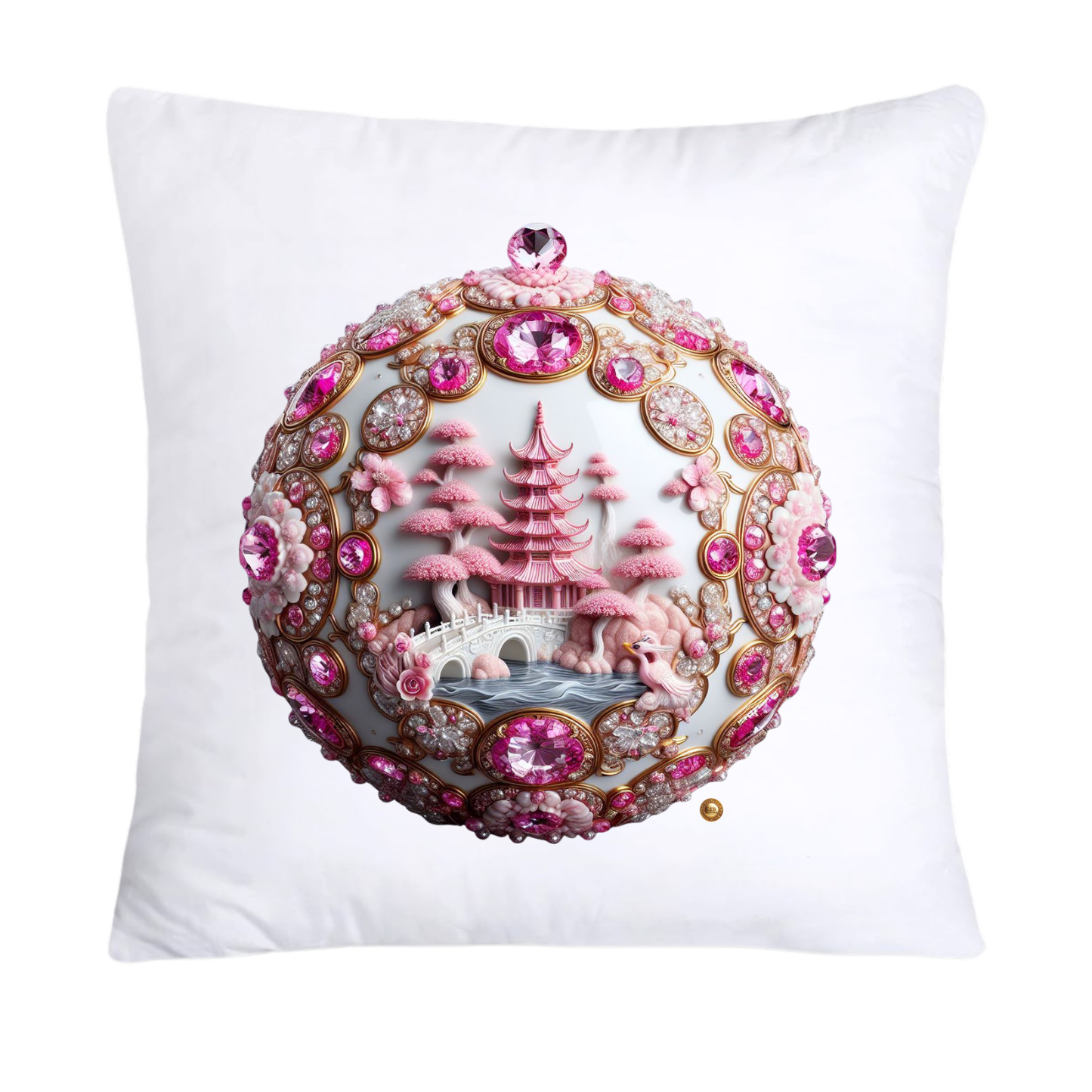 Pink Willow Chinoiserie Orb/Ball 18x18 Throw Pillow Covers-5916